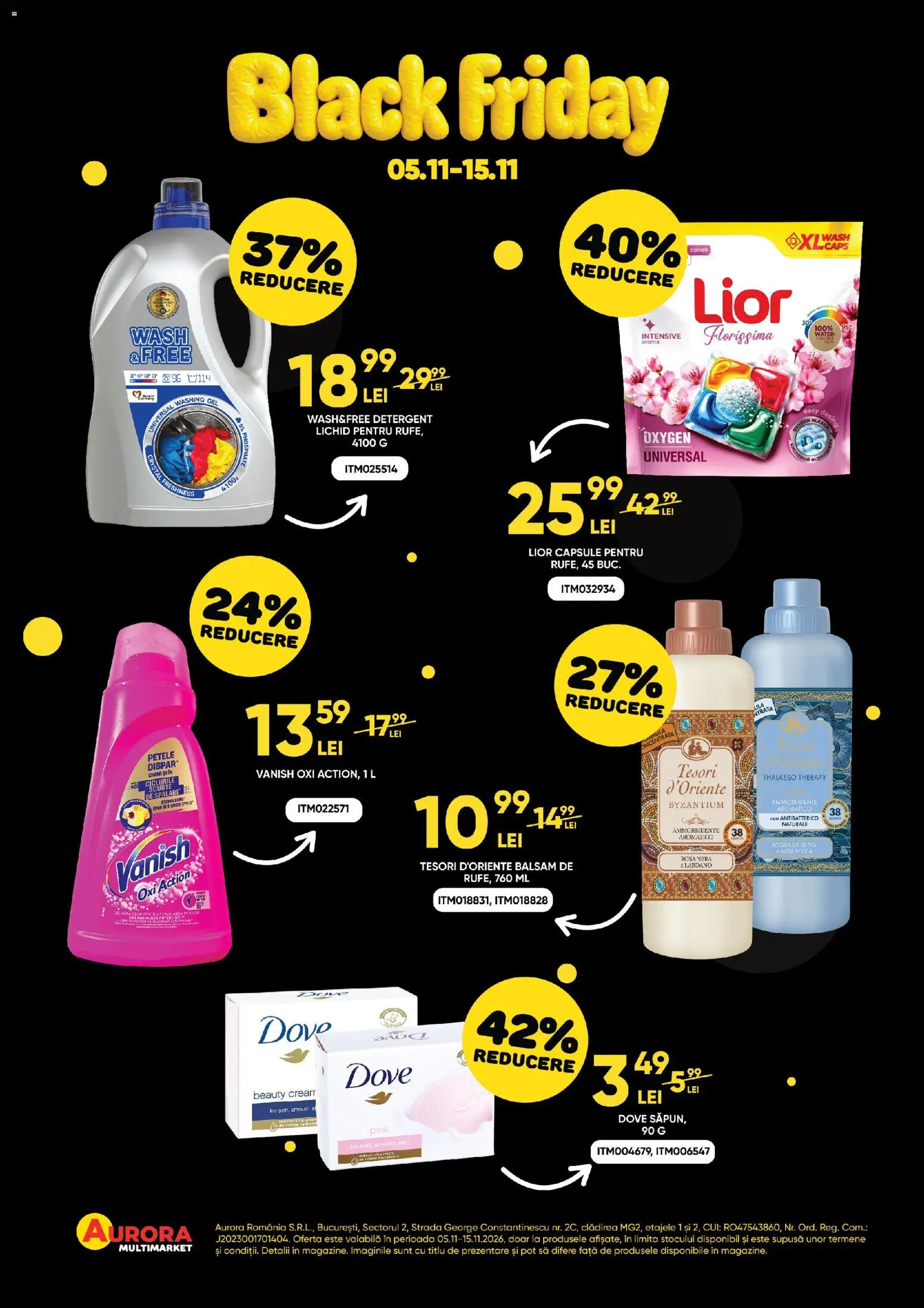 Noul catalog Aurora Multimarket – valabil de la 05.11.2026 | Pagină: 3 | Produse: Balsam, Detergent, Vanish, Black