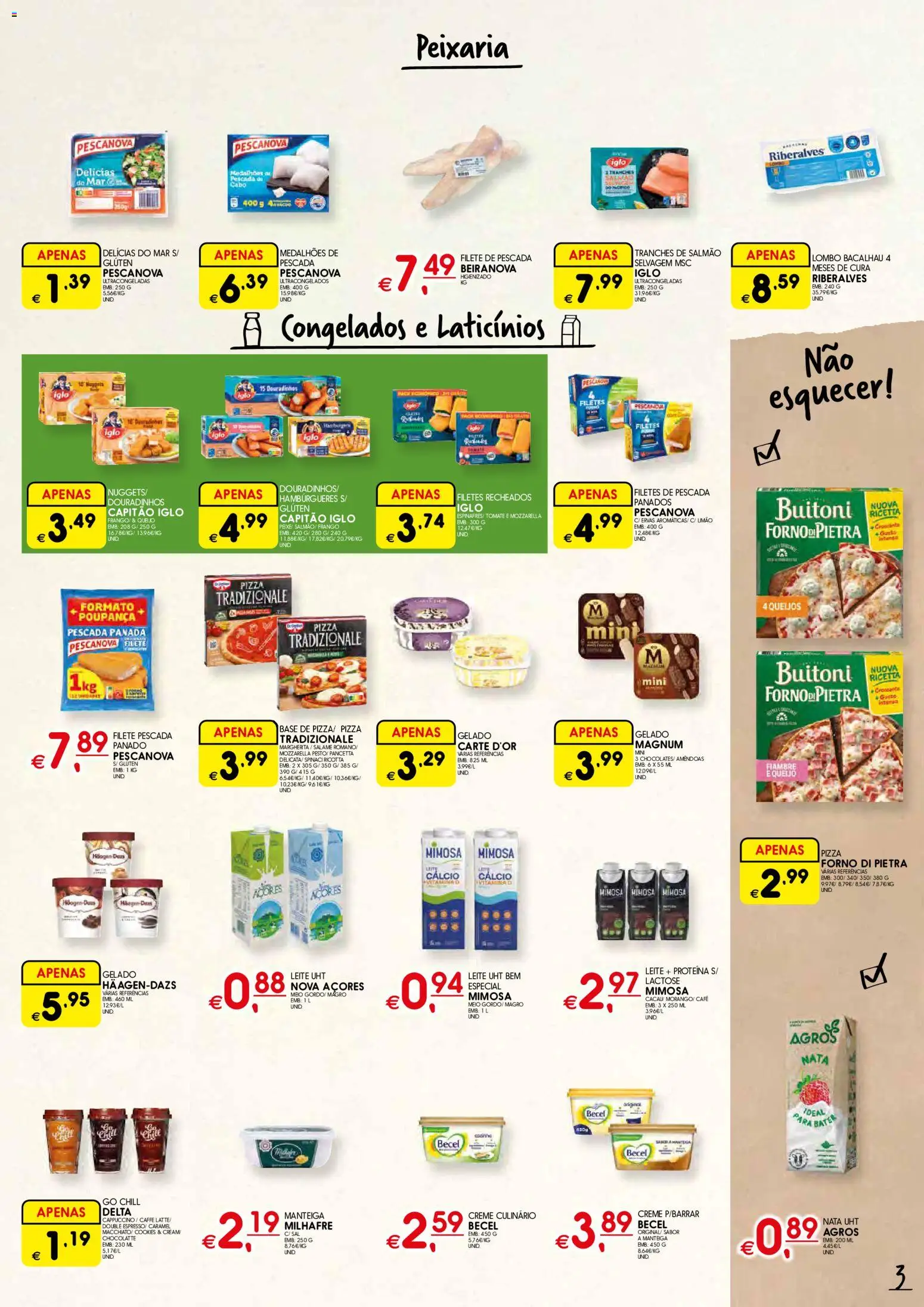 Meu Super folheto │ válido de 23/07/2026 | Página: 3 | Produtos: Bacalhau, Salmão, Pizza, Peixe