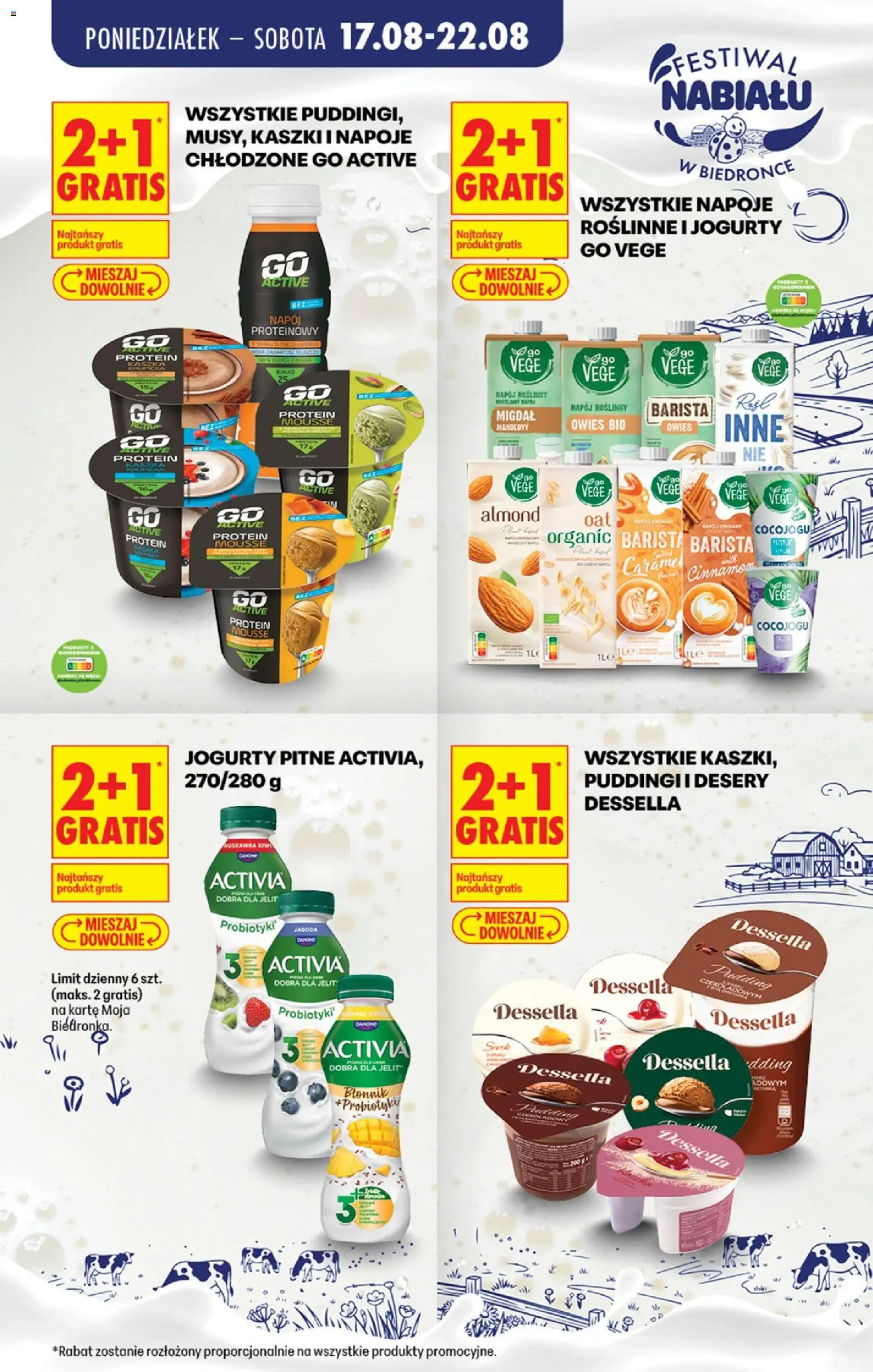 Biedronka gazetka - Festiwal nabiału od 18.08.2026 | Strona: 3 | Produkty: Napój proteinowy, Napoje, Napój roślinny, Kiwi