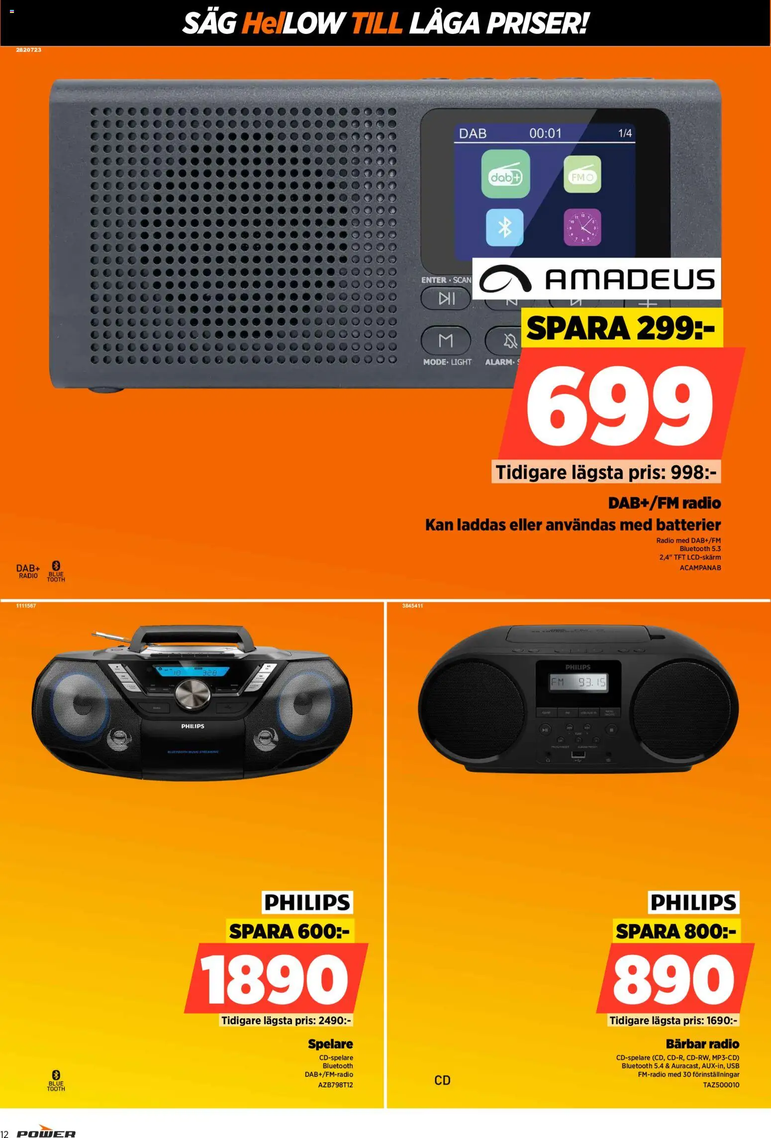 Power reklamblad aktuell från 28/09/2026 | Sida: 12 | Produkter: Batterier, Såg, Radio, USB