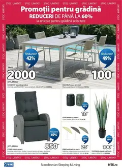 Ofertele JYSK valabile de la 23.07.2026 | Pagină: 8 | Produse: Pernă, Fotoliu, Umbrelă de soare, Suport