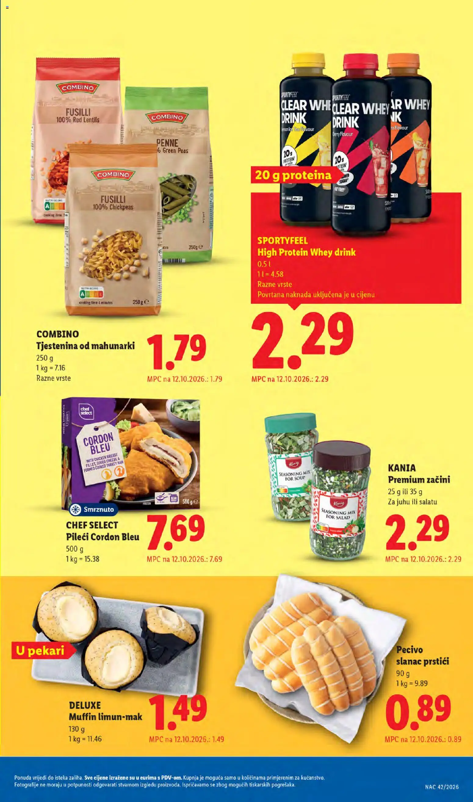 Lidl katalog | vrijedi od 12.10.2026 | Stranica: 21 | Proizvodi: Protein, Kania, Začini, Pecivo