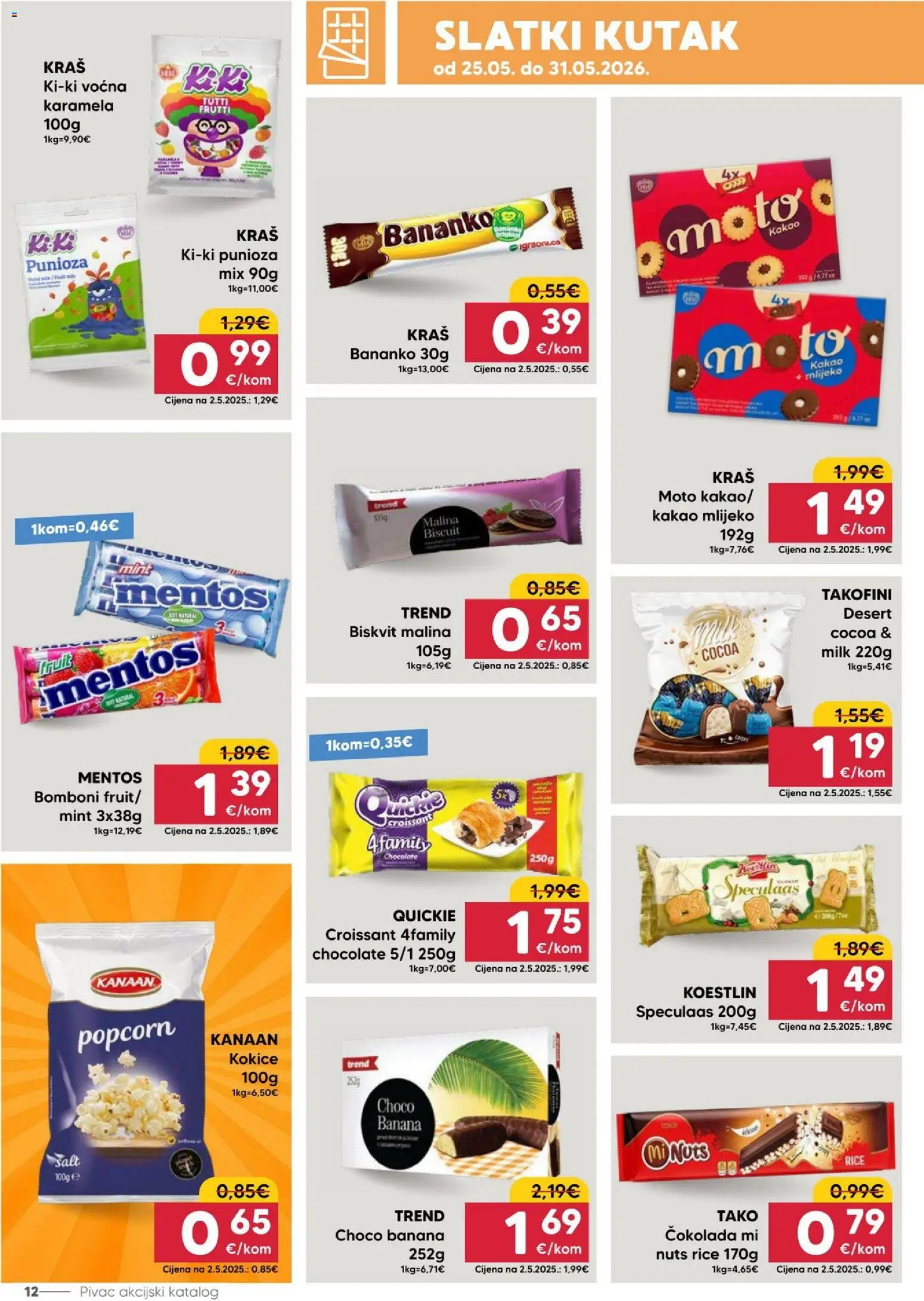 Pivac katalog | vrijedi od 25.05.2026 | Stranica: 12 | Proizvodi: Mlijeko, Čokolada, Kakao, Karamela