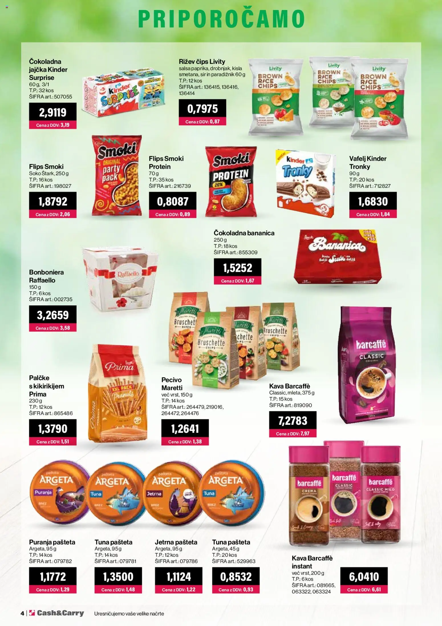 Novi Mercator katalog ponudbe – veljaven od 01.03.2026 | Stran: 4 | Izdelki: Tuna, Kos, Sir, Kava