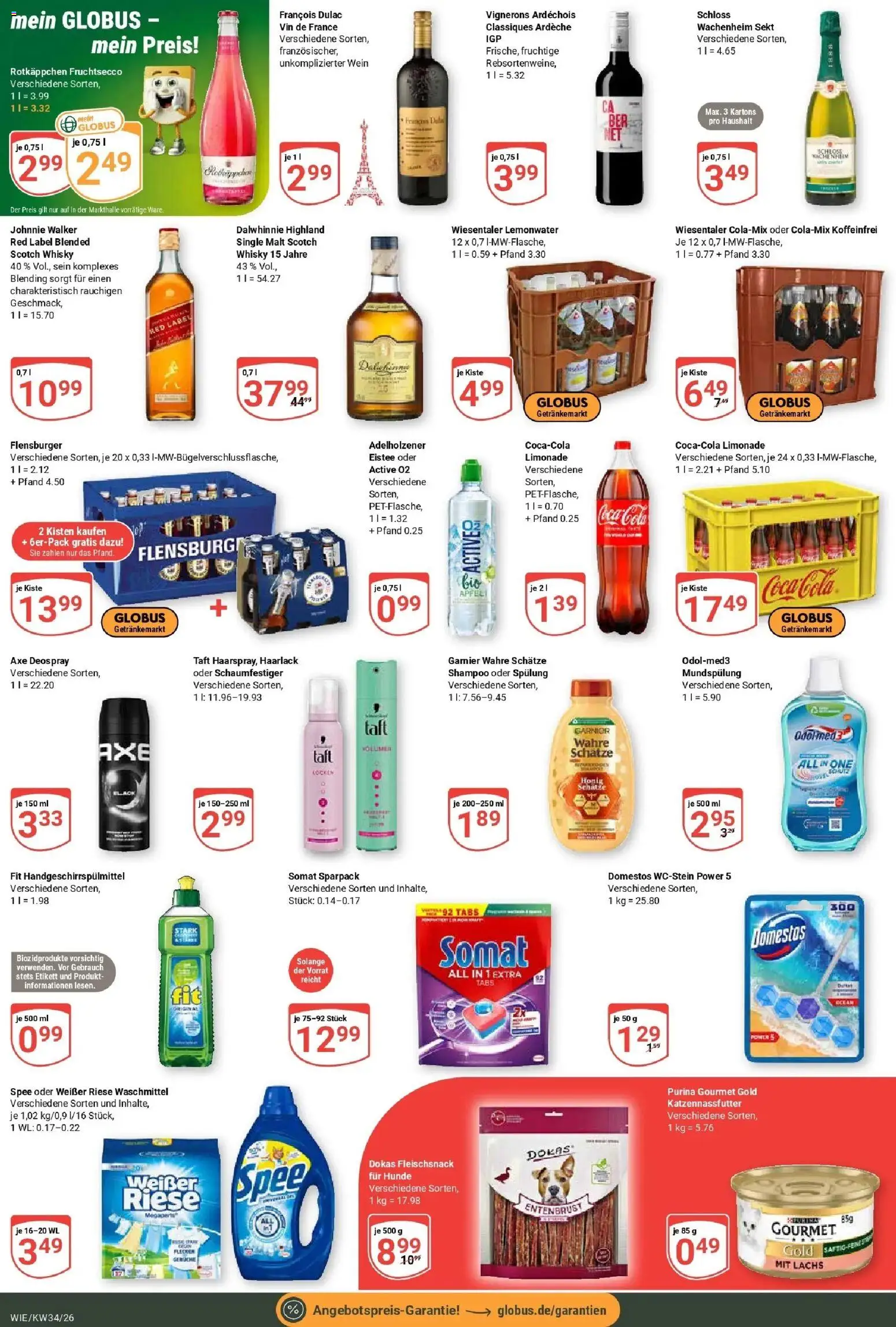 Globus Prospekt Waghäusel (ab 17.08.2026) » Angebote online | Seite: 4 | Produkte: Cola, Shampoo, Lachs, Johnnie walker