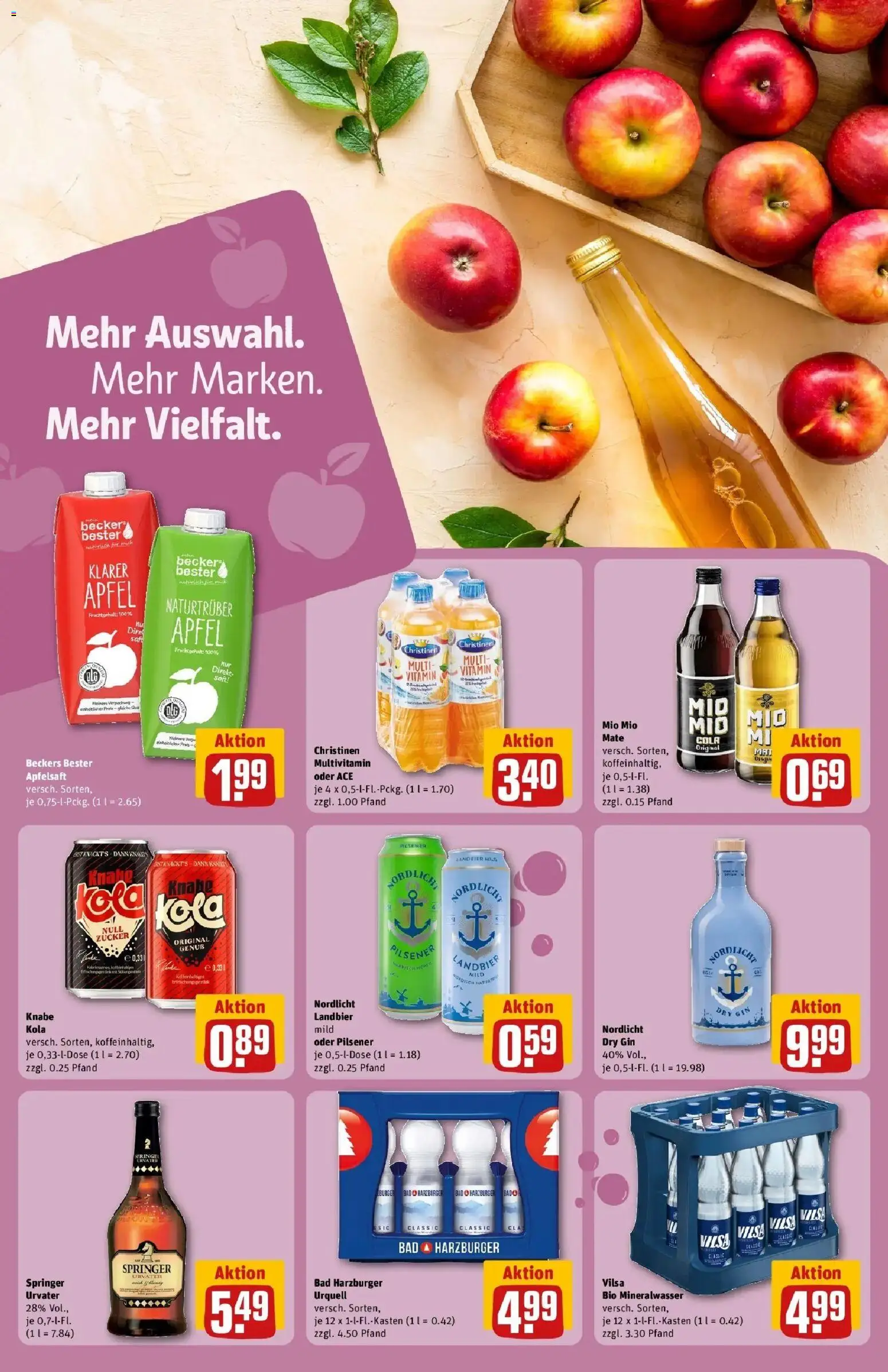 REWE Prospekt ab 17.08.2026 zum Blättern » Angebote | Seite: 24 | Produkte: Bad, Äpfel, Apfelsaft, Gin