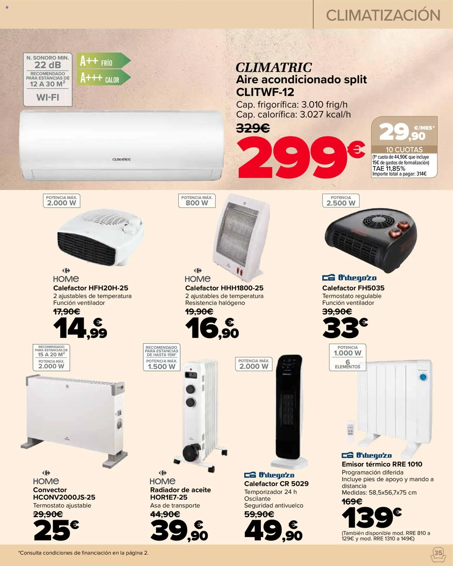 Carrefour Hogar │ válido desde el 22/09/2026 | Página: 35 | Productos: Aceite, Aire acondicionado, Ventilador, Radiador