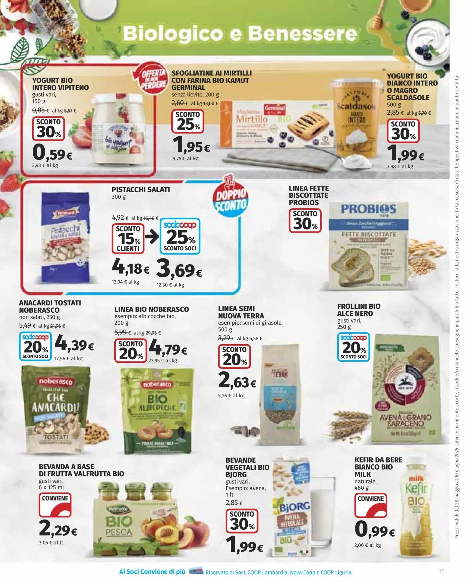 Volantino COOP del 28.05.2026 | Pagina: 15 | Prodotti: Frutta, Data, Albicocche, Fette biscottate