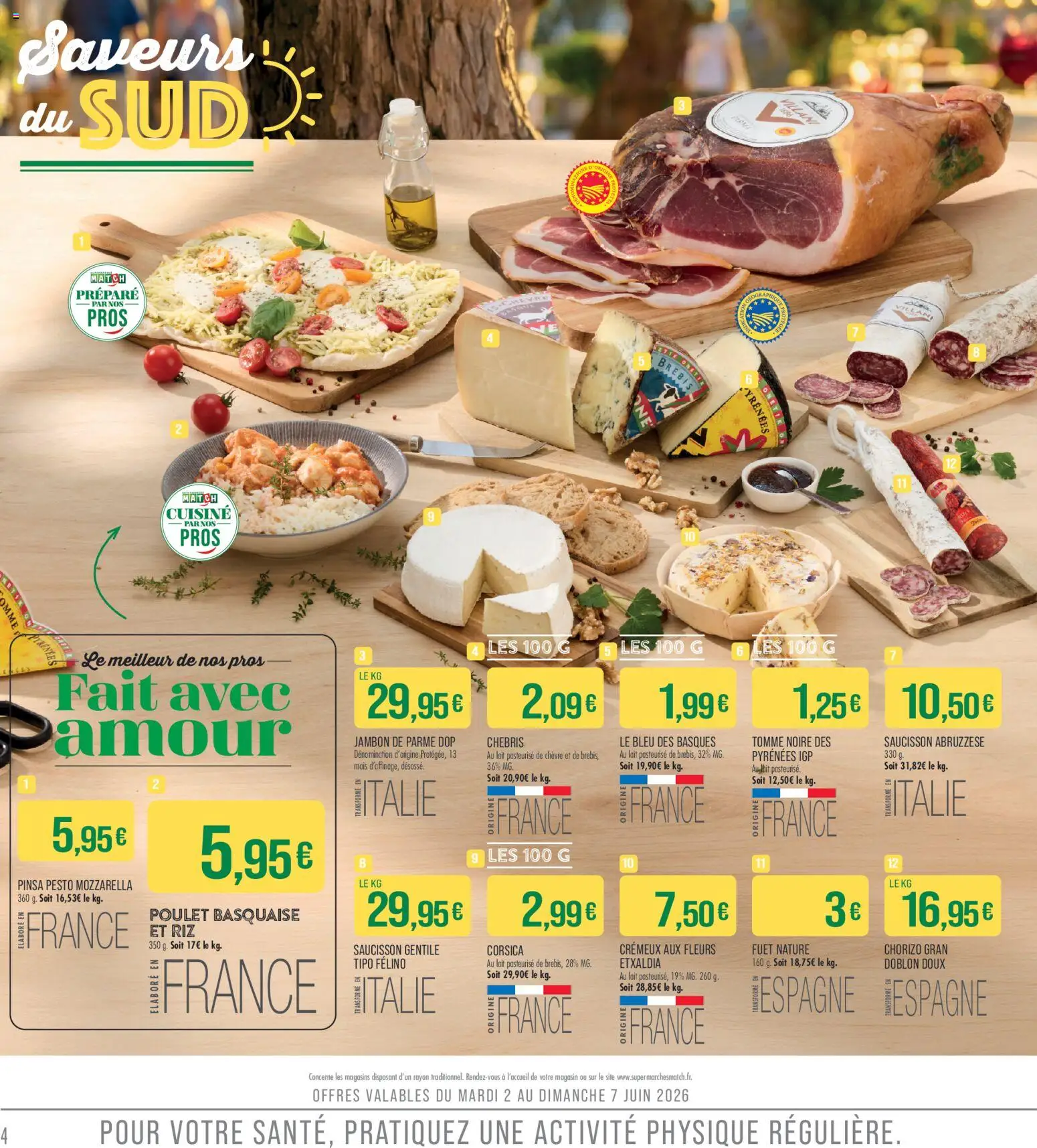 {H1} | Page: 4 | Produits: Pinsa, Pesto, Jambon, Riz