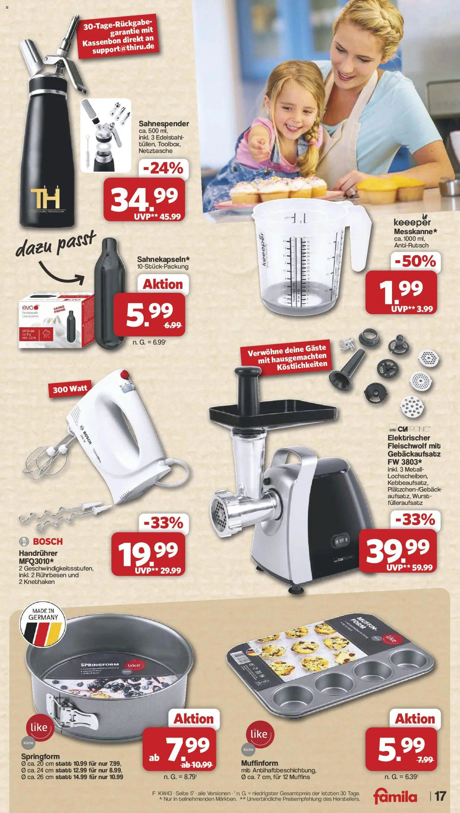 Famila Nordwest Prospekt – gültig ab 19.10.2026 | Seite: 17 | Produkte: Rührbesen, Küche, Wurst, Sahne