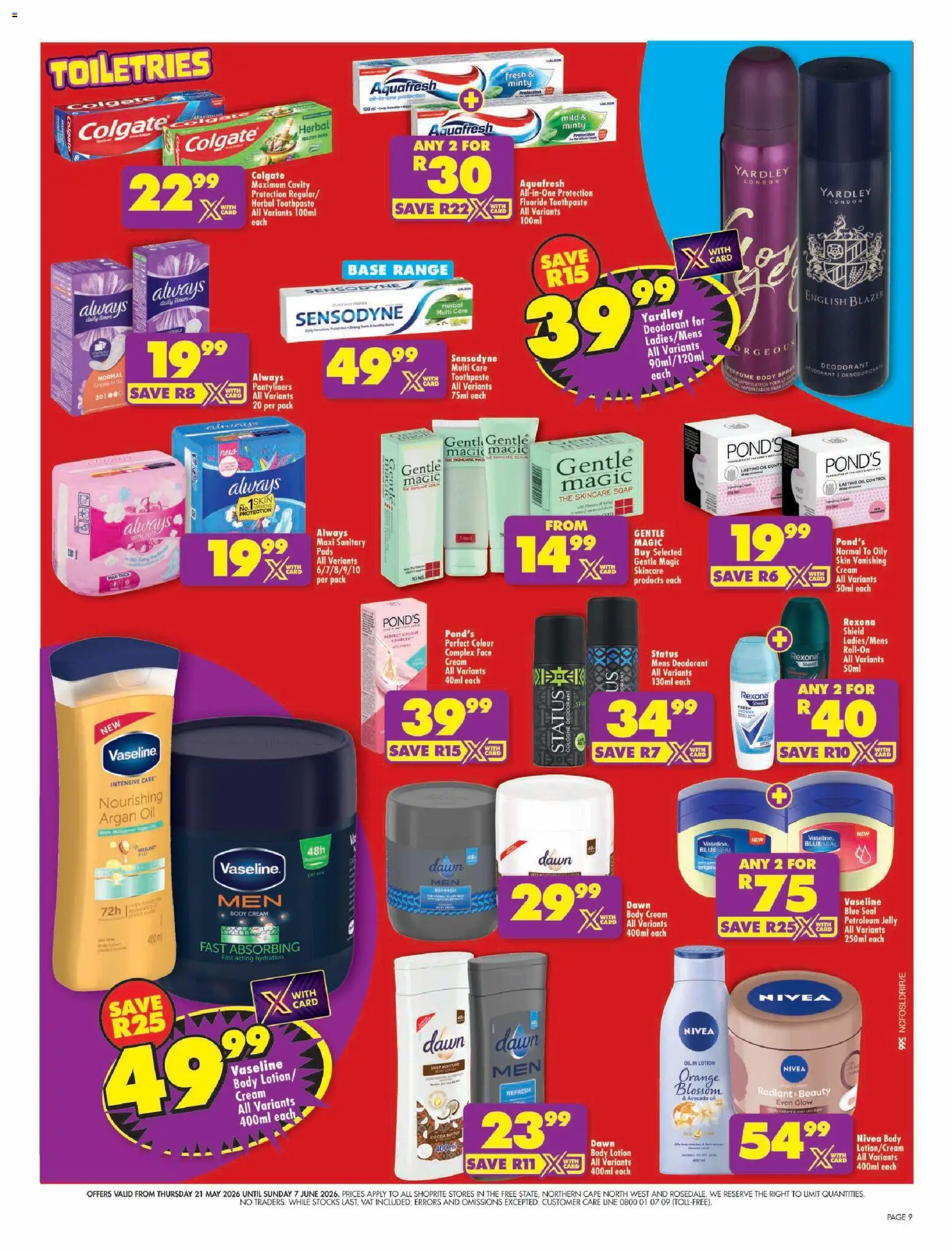 New Shoprite catalogue – valid from 21.05.2026 | Page: 9 | Products: Blazer, Body spray, Deodorant, Petroleum jelly