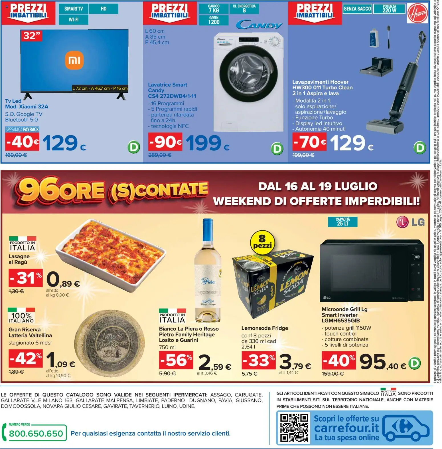 Volantino Carrefour del 13/07/2026 | Pagina: 40 | Prodotti: Xiaomi, Lavatrice, Ragú, TV