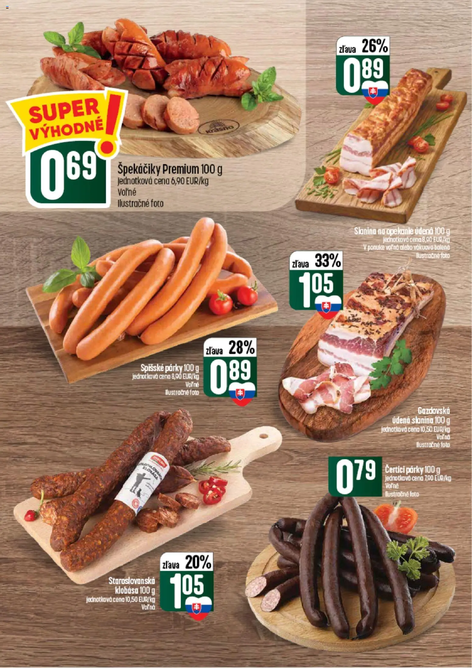 Nové COOP Jednota akcie – leták je platný od 10.09.2026 | Strana: 16 | Produkty: Slanina, Klobása, Párky, Špekáčiky