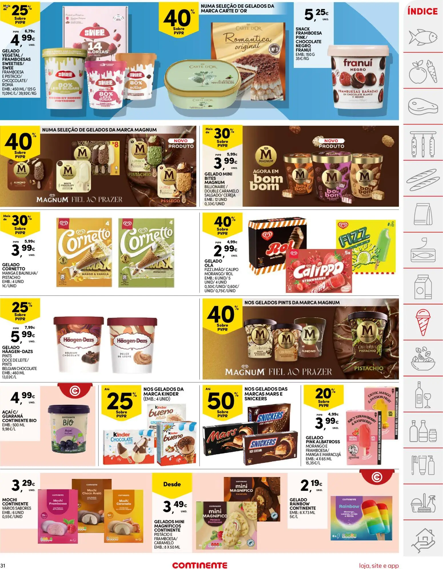 Continente folheto │ válido de 19.05.2026 | Página: 31 | Produtos: Açai, Framboesas, Cereja, Gelado