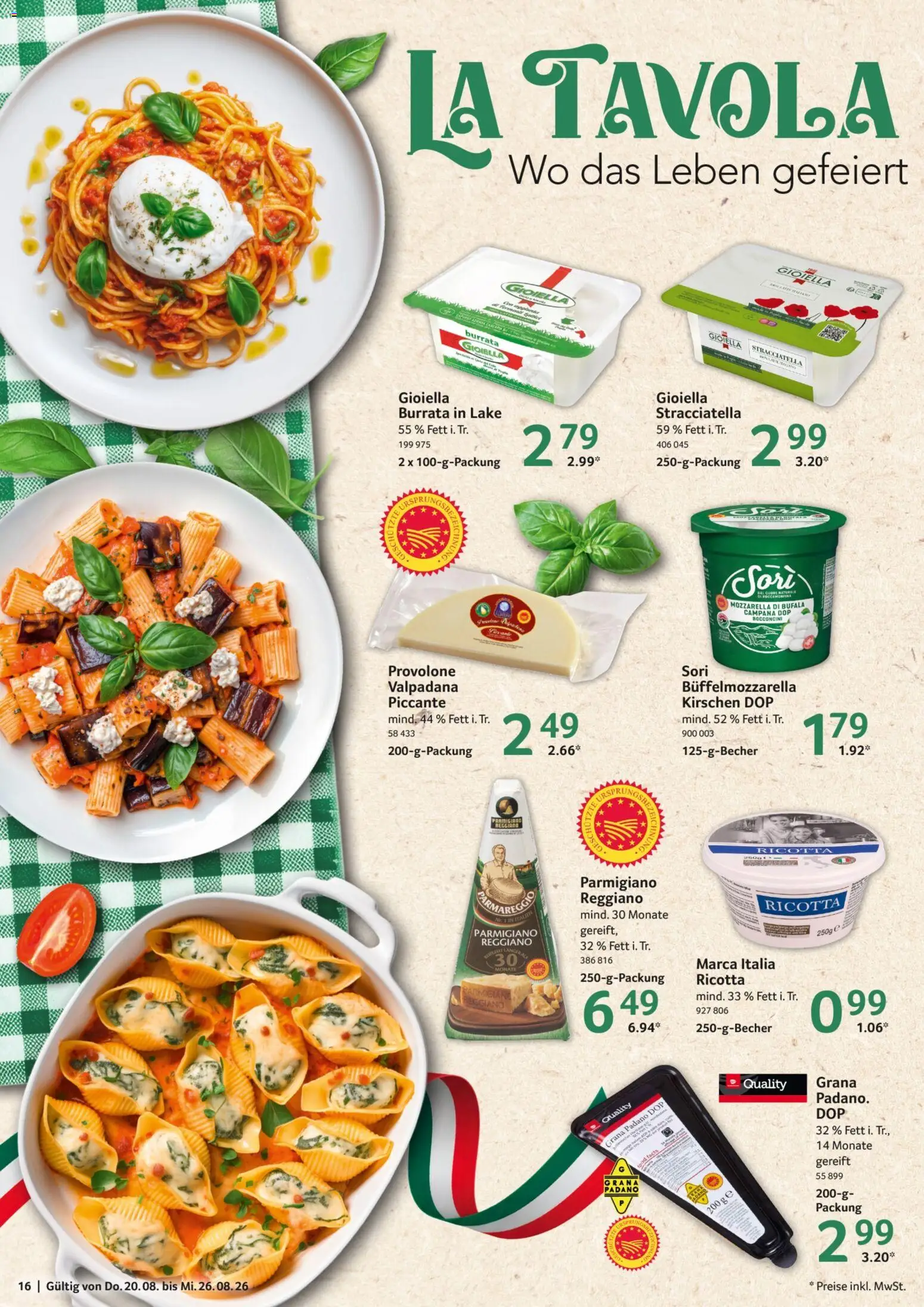 Selgros Prospekt – gültig ab 20.08.2026 | Seite: 16 | Produkte: Grana Padano, Kirschen, Burrata