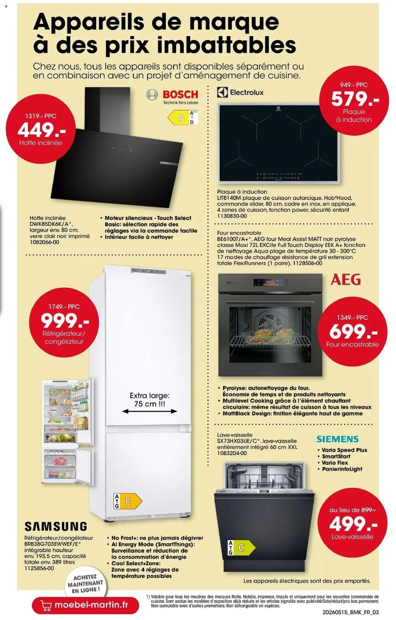 {H1} | Page: 3 | Produits: Plaque a induction, Congélateur, Combinaison, Cadre