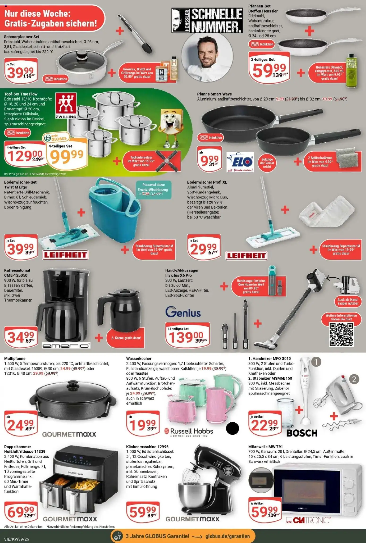 Globus Prospekt Siegen (ab 21.09.2026) » Angebote online | Seite: 32 | Produkte: Bosch, Mikrowelle, Toaster, Stabmixer