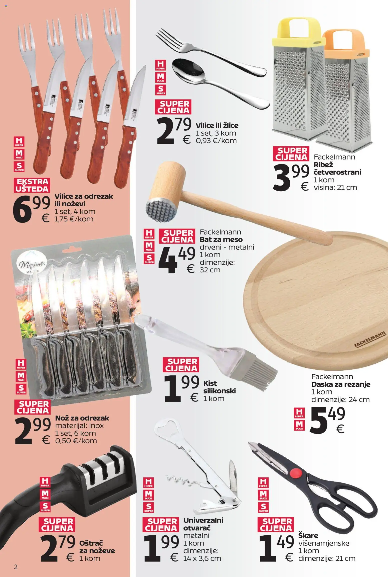 Tommy katalog | vrijedi od 27.04.2026 | Stranica: 2 | Proizvodi: Kist, Vilice, Bat za meso, Daska za rezanje