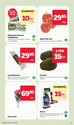 Babyspenat, Ruccola, Småbladsmix, Garant Eko, 65g, land se förp., ekologisk, jfr-pris 153,85/kg - Förhandsvisning av reklamblad från butik Hemköp aktuell från 04.05.2026 | Sida: 5