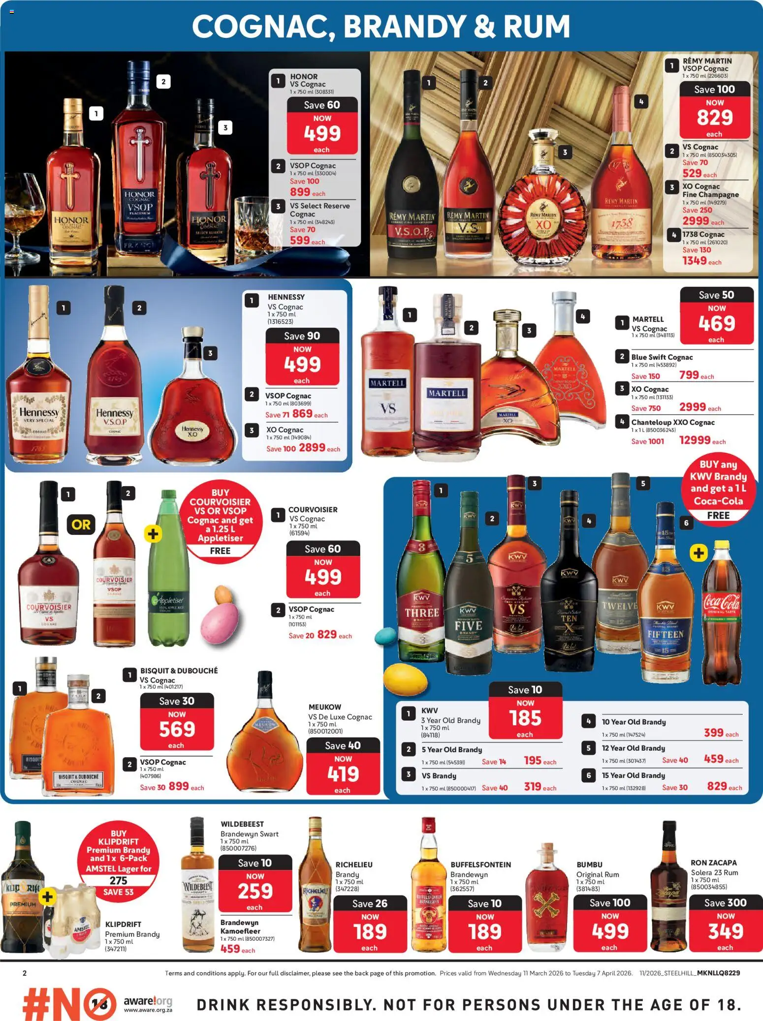New Makro catalogue – valid from 11.03.2026 | Page: 2 | Products: Brandy, Rum, Ensalada de quino