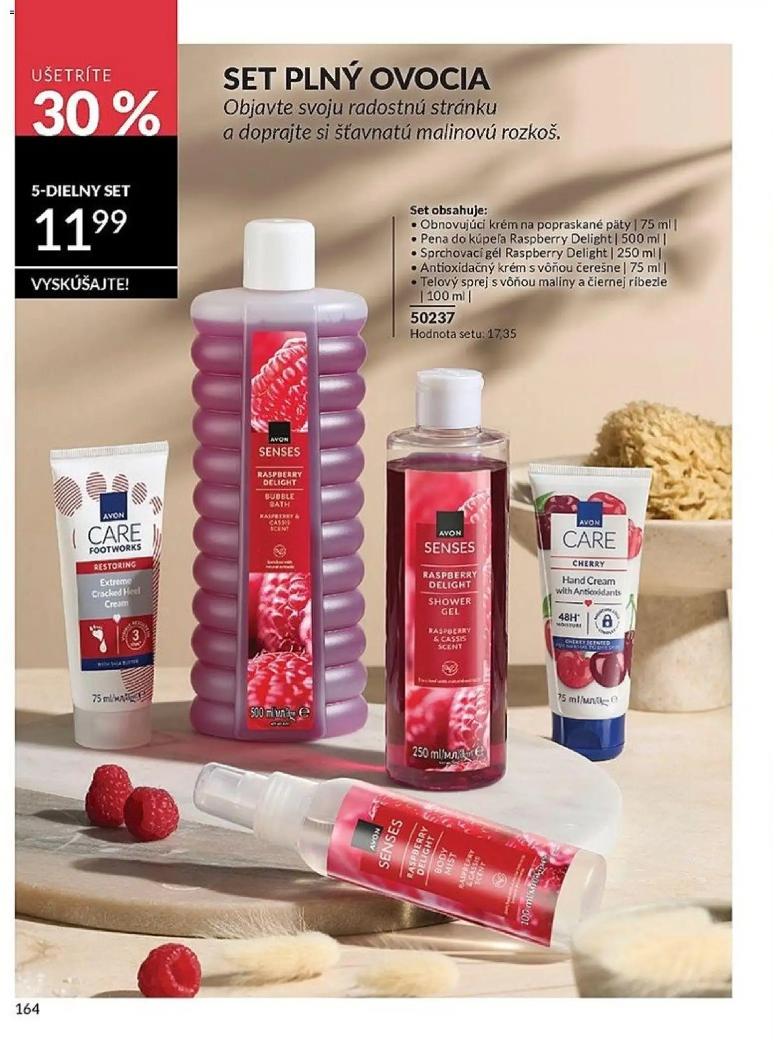 Nové Avon akcie – leták je platný od 01.03.2026 | Strana: 164 | Produkty: Ríbezle, Pena do kúpeľa, Krém, Maliny