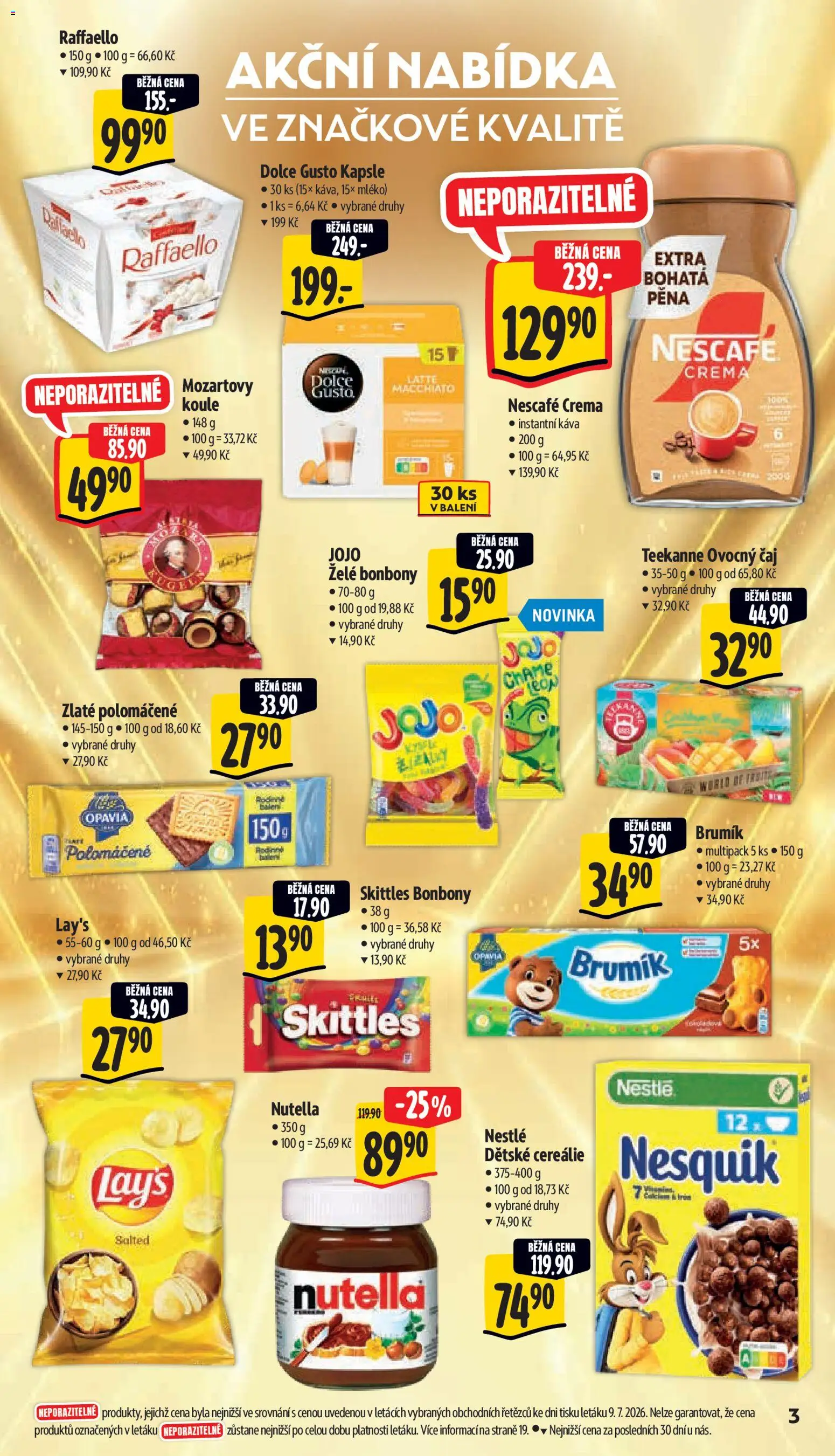Albert leták - Supermarket - Praha Taškent od 15.07.2026 | Strana: 9 | Produkty: Skittles, Nesquik, Dolce gusto kapsle, Brumik