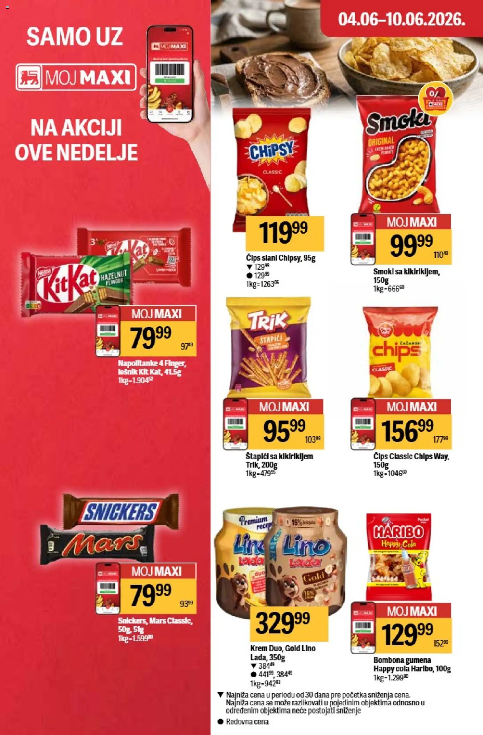 Maxi katalog - važi od 04.06.2026 | Strana: 24 | Proizvode: Čips, Smoki, Lešnik, Haribo