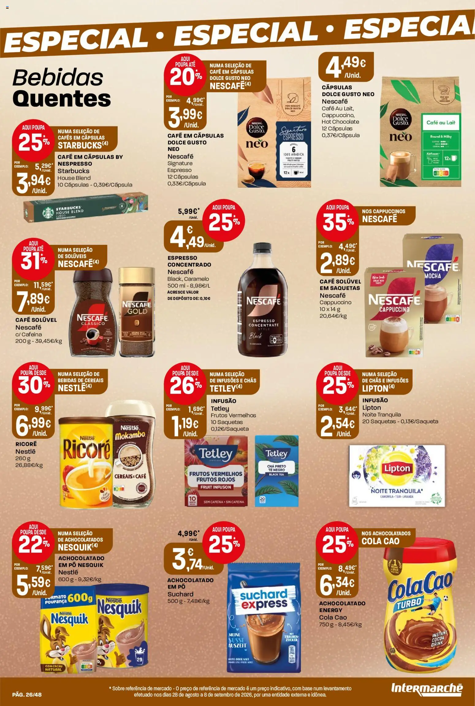 Intermarché folheto │ válido de 08/10/2026 | Página: 26 | Produtos: Bebidas, Capsulas dolce gusto, Café solúvel, Dolce gusto