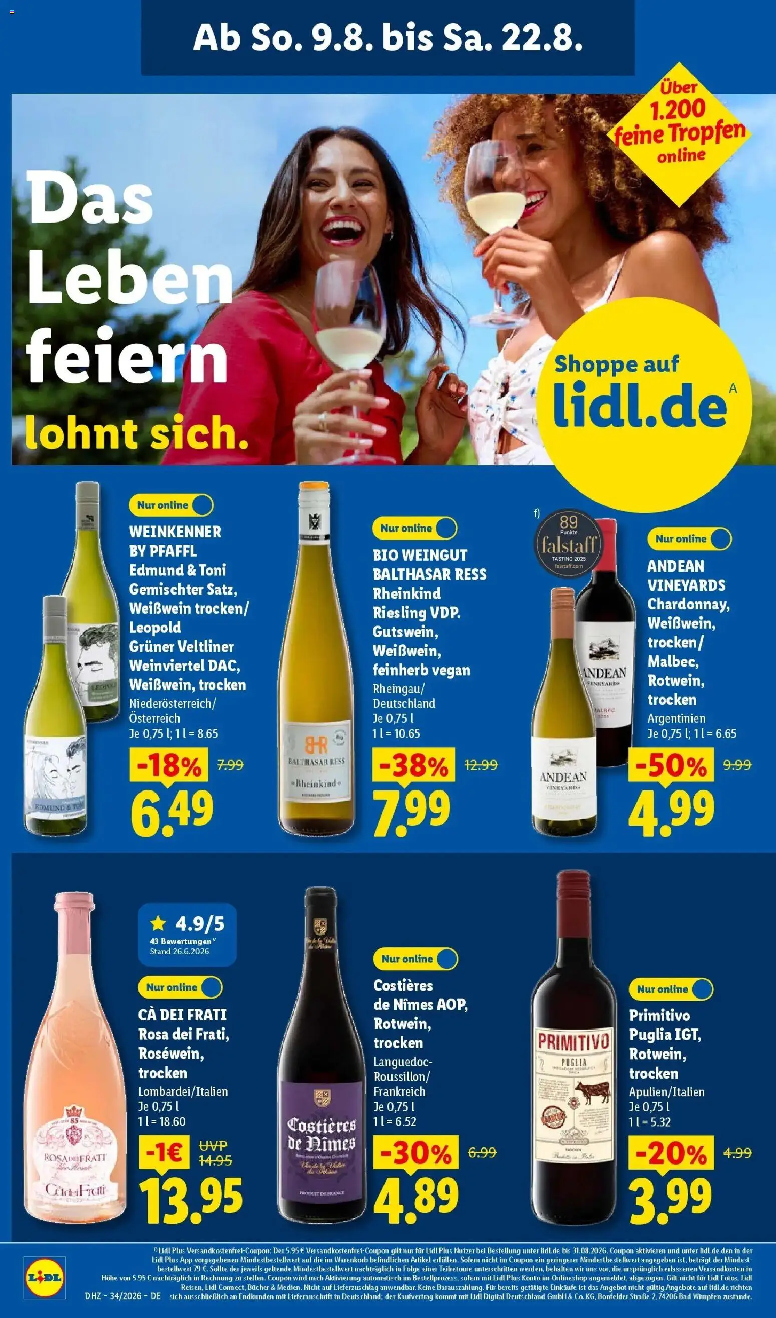 Lidl Prospekt Pocking – gültig ab 17.08.2026 | Seite: 26 | Produkte: Weißwein, Bad