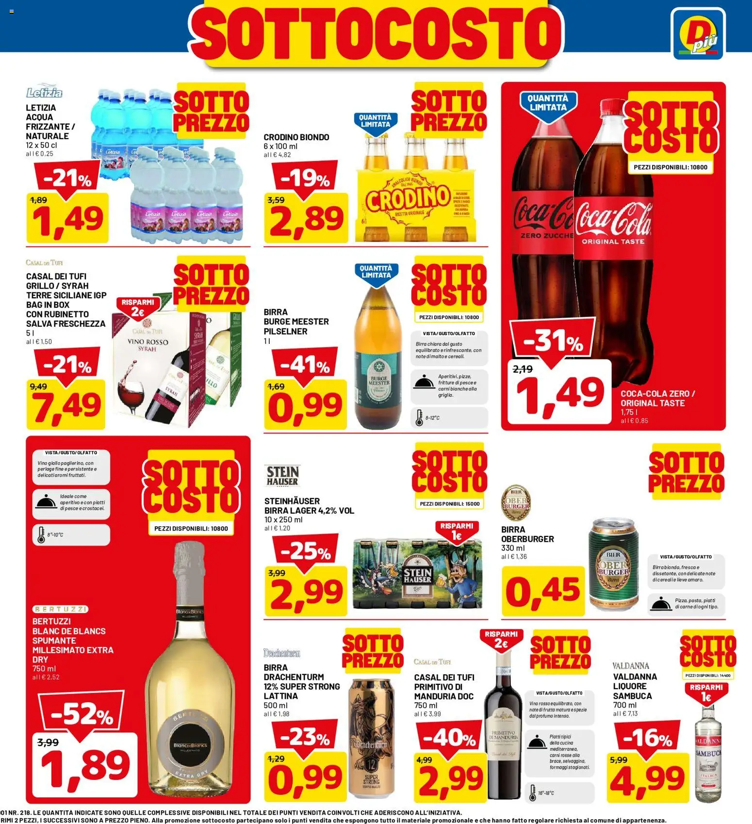 Volantino D Più del 01/10/2026 | Pagina: 7 | Prodotti: Birra, Frutta, Carne, Vino rosso
