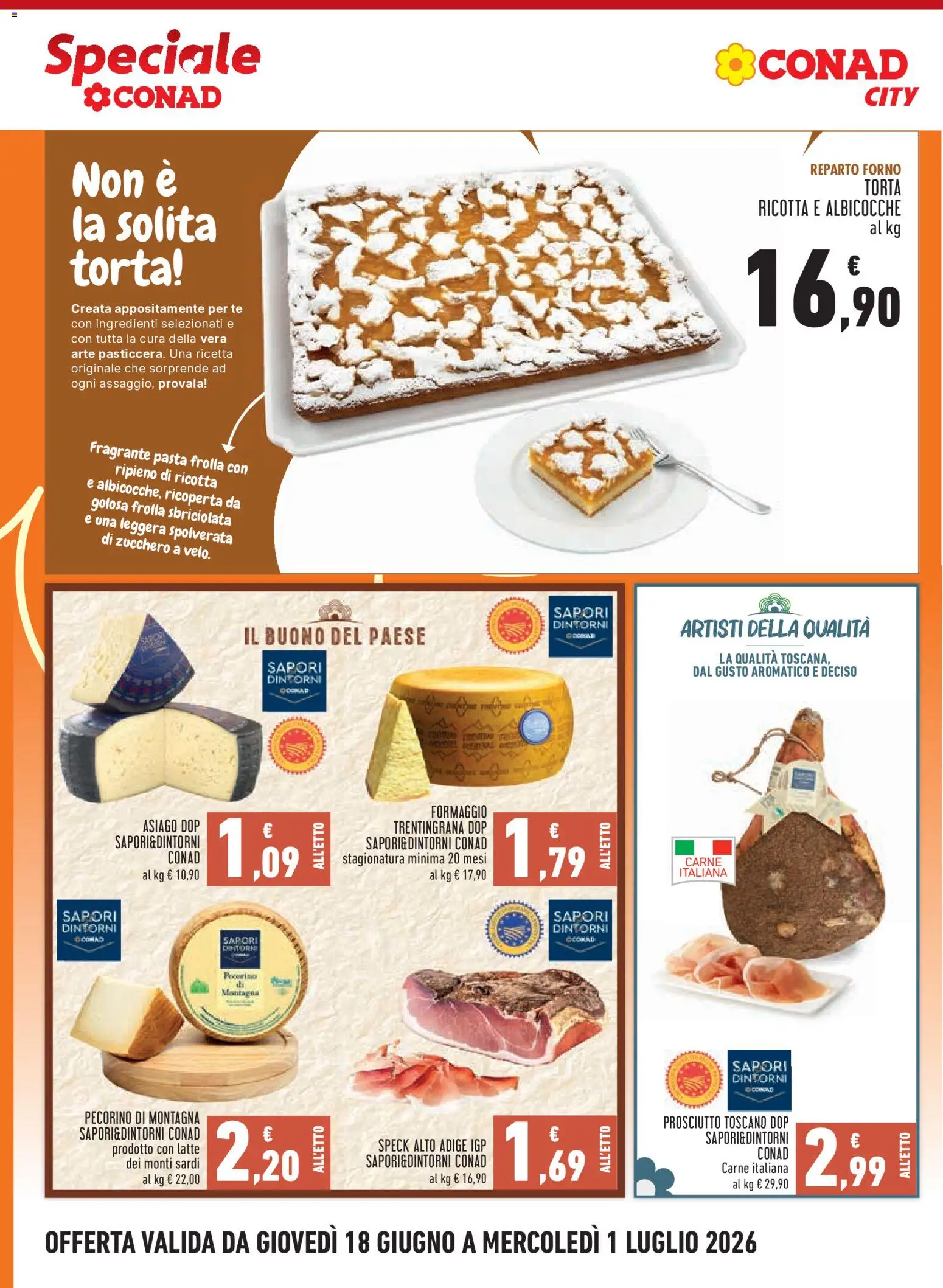 Volantino Conad del 18.06.2026 | Pagina: 4 | Prodotti: Tè, Latte, Torta, Pecorino