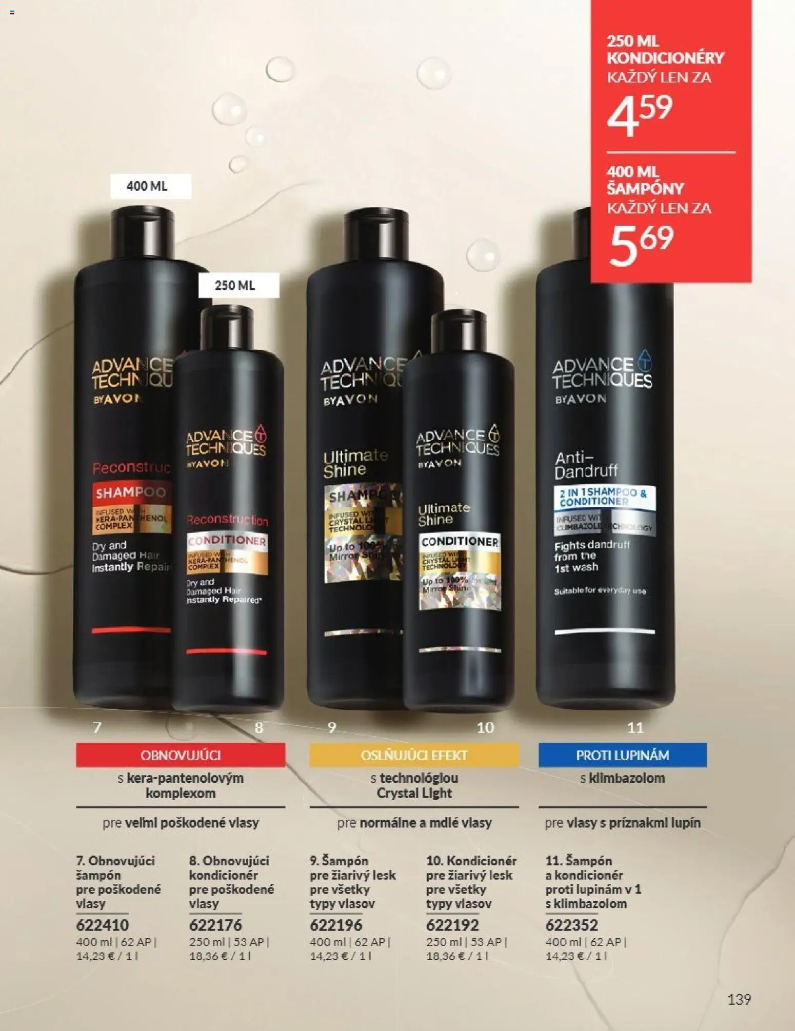 Nové Avon akcie – leták je platný od 01.08.2026 | Strana: 139 | Produkty: Šampón, Kondicionér