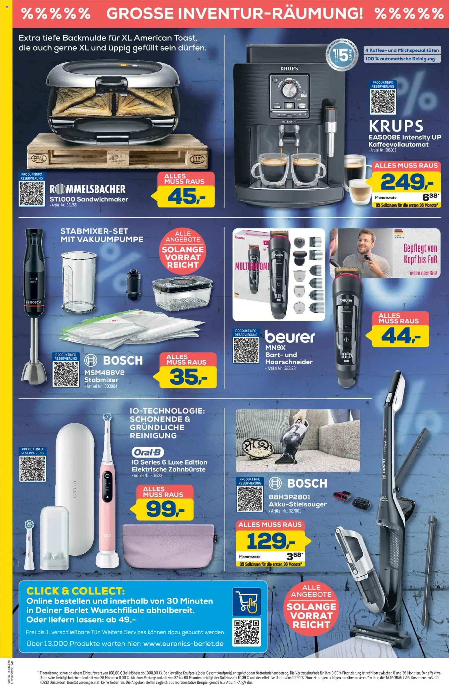 Euronics Prospekt Berlet – gültig ab 17.09.2026 | Seite: 4 | Produkte: Bosch, Krups, Sandwichmaker, Elektrische zahnbürste