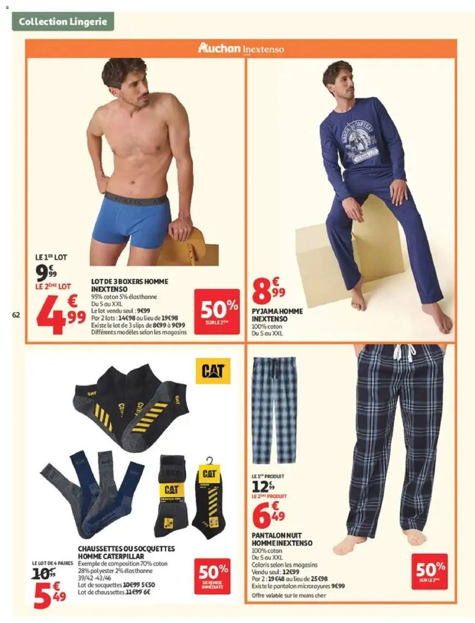 {H1} | Page: 62 | Produits: Pyjama homme, Pantalon, Slips, Pyjama