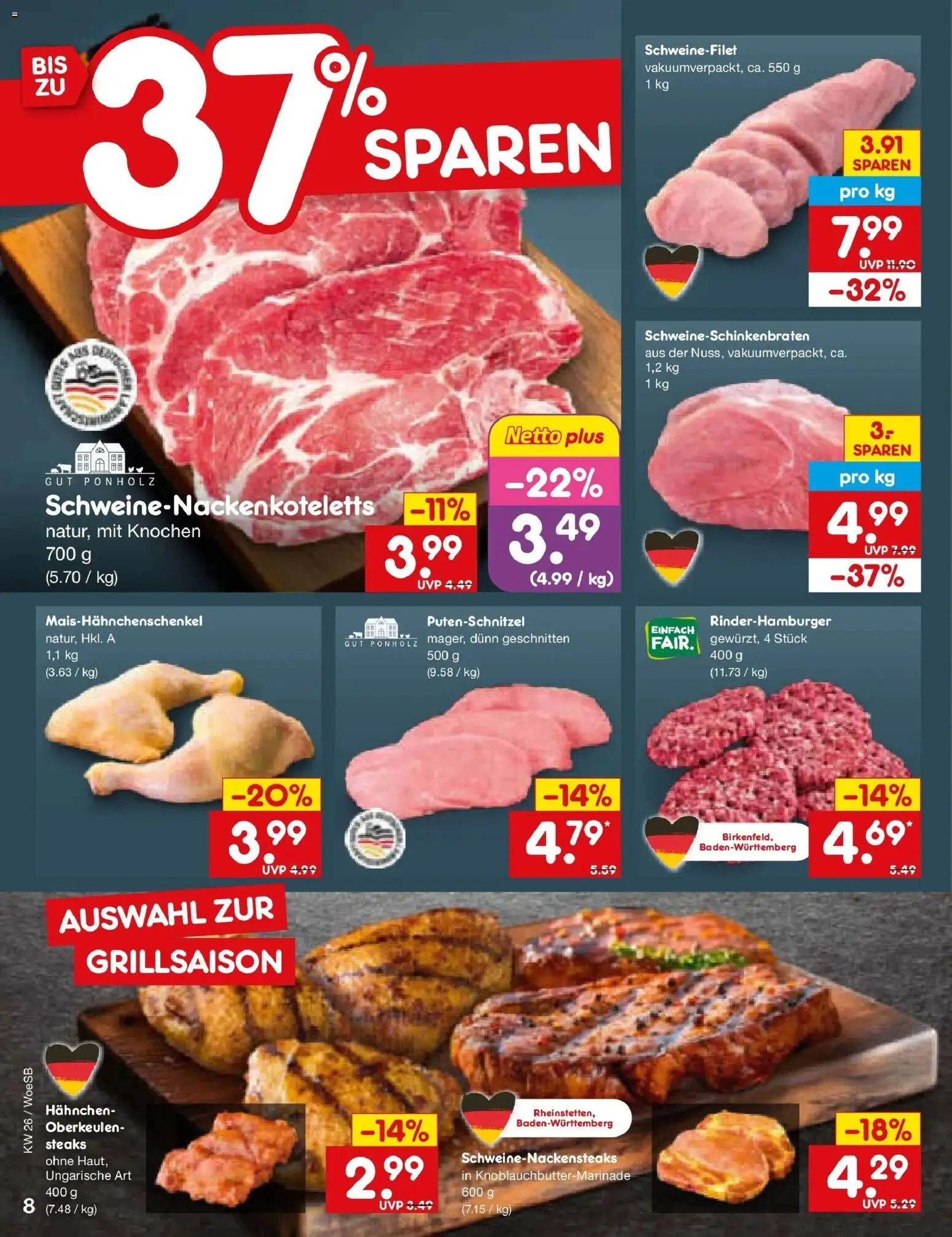 Netto Marken-Discount Prospekt Katzweiler – gültig ab 21.06.2026 | Seite: 10 | Produkte: Hahnchen, Schweinefilet, Putenschnitzel