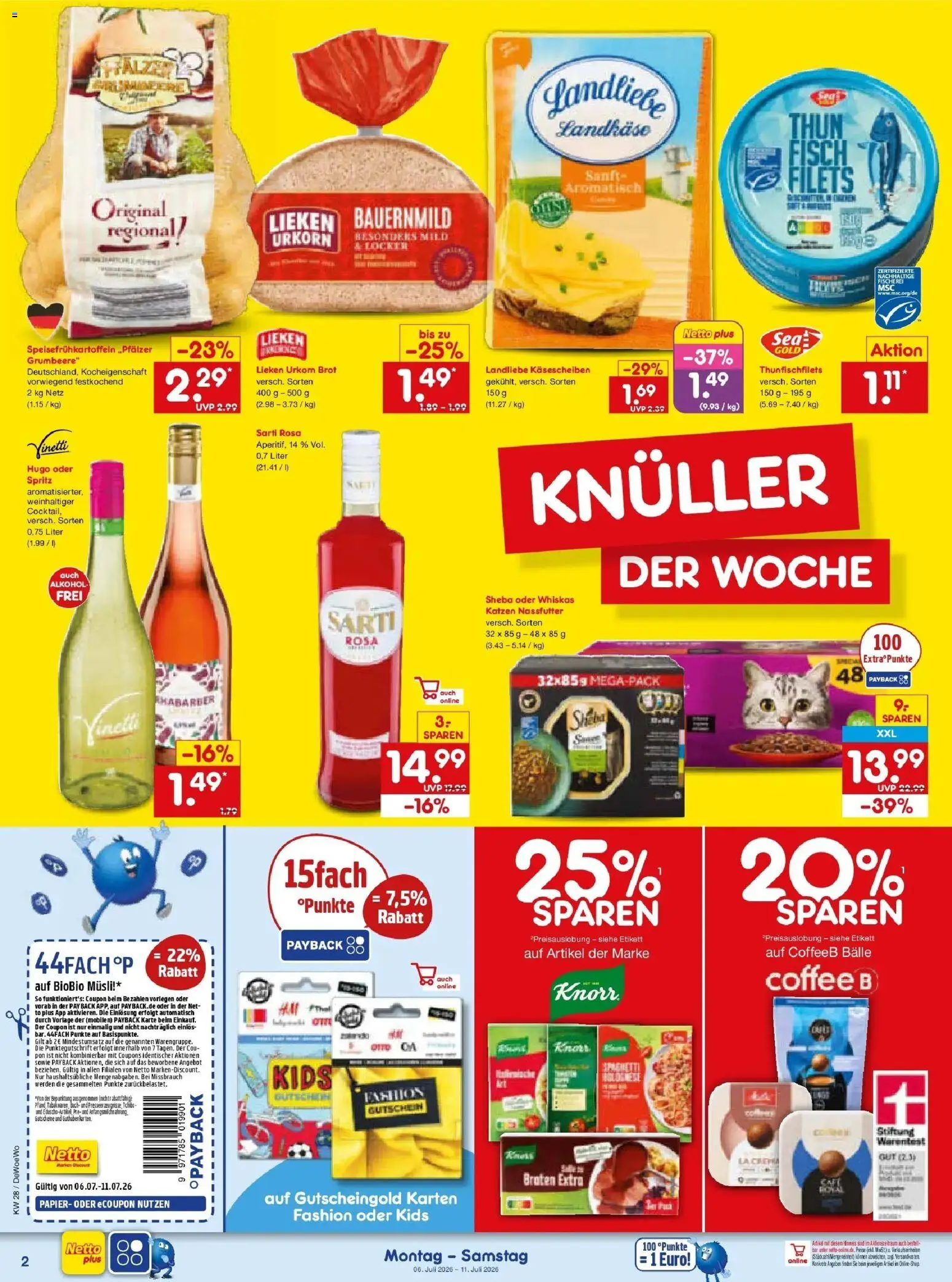 Netto Marken-Discount - Netto: Wochenangebote – gültig ab 05.07.2026 | Seite: 2 | Produkte: Sheba, Brot, Hugo, Whiskas
