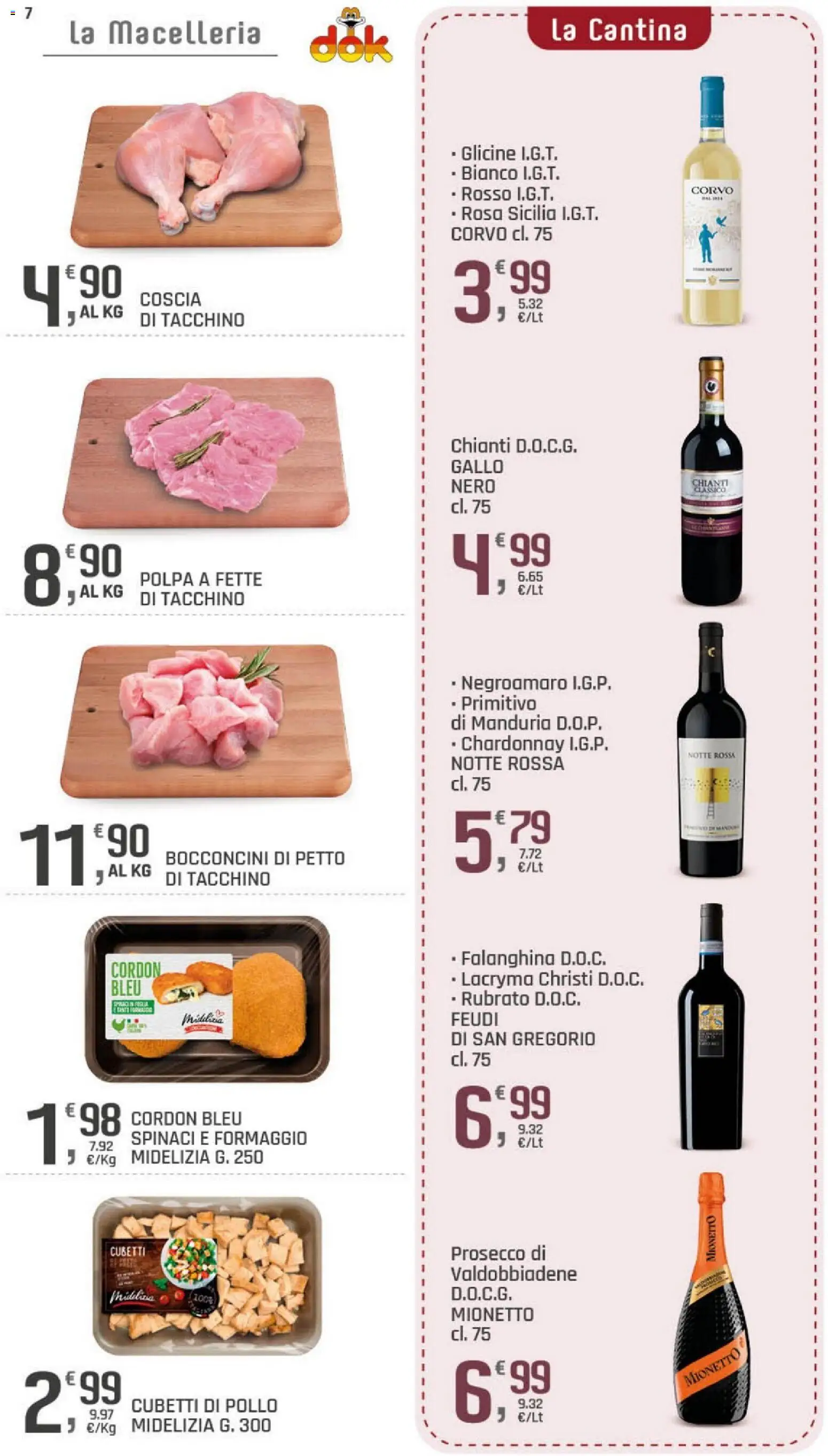 Volantino DOK del 15.05.2026 | Pagina: 7 | Prodotti: Pollo, Prosecco, Tacchino, Formaggio