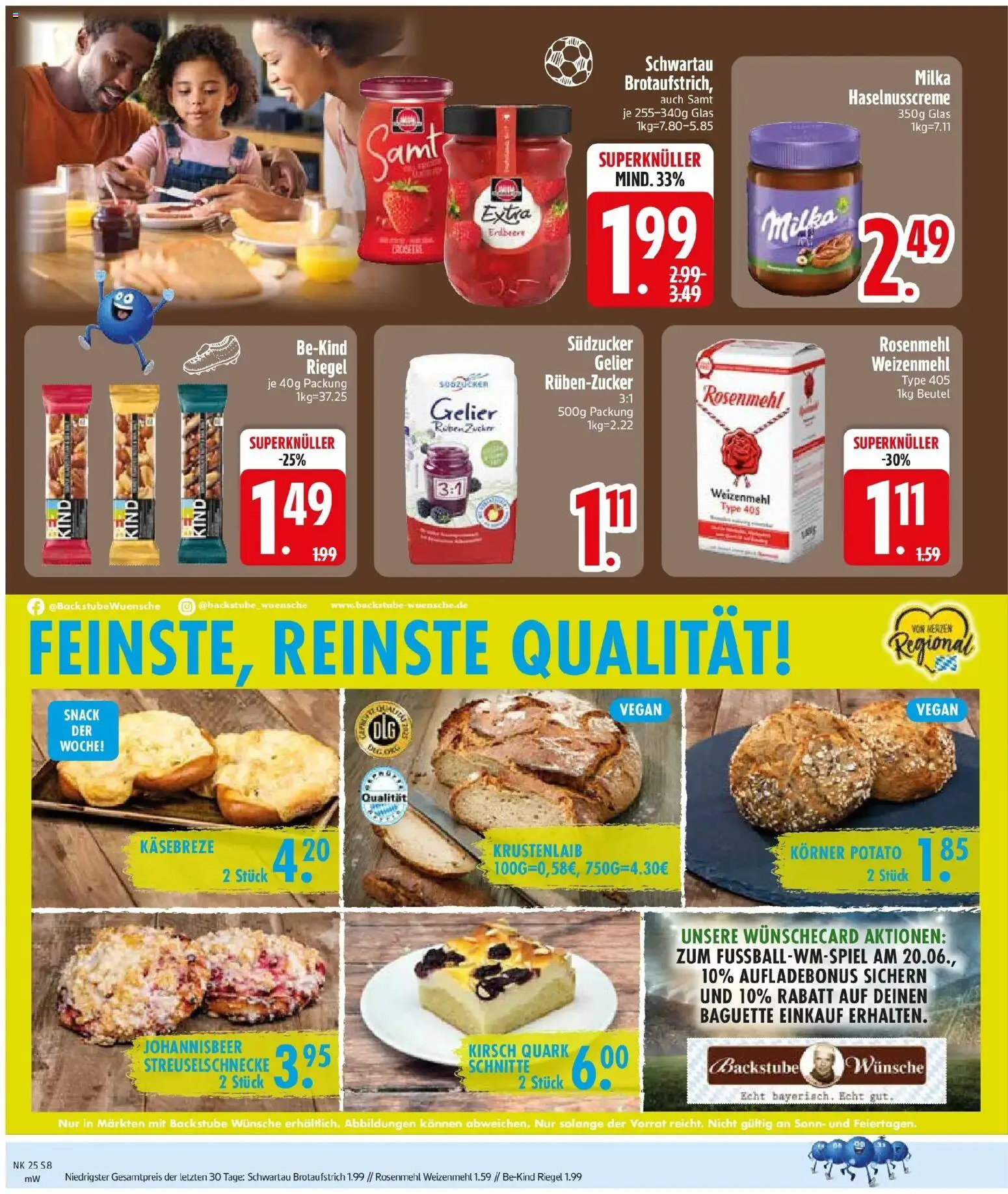 Edeka prospekt Ried – gültig ab 14.06.2026 | Seite: 10 | Produkte: Baguette, Weizenmehl, Milka, Zucker