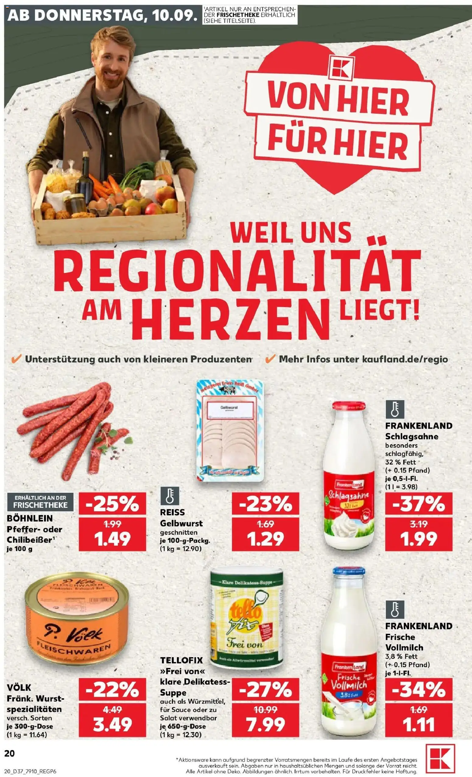 Prospekt Kaufland ab 10.09.2026 » Angebote Online zum Blättern | Seite: 20 | Produkte: Schlagsahne, Spezialitäten, Pfeffer, Salat