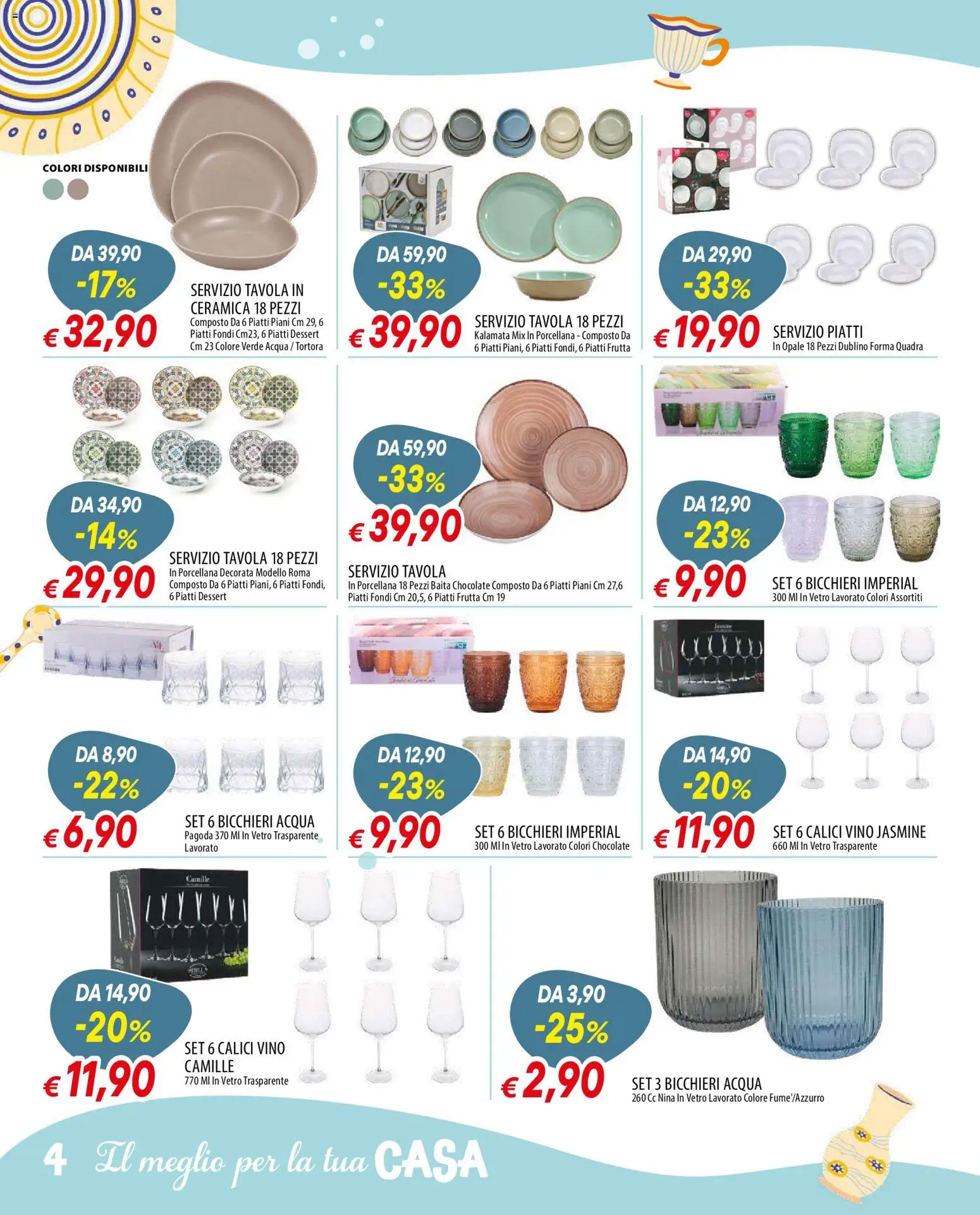 Volantino Galassia del 21/09/2026 | Pagina: 4 | Prodotti: Piatti, Acqua, Frutta, Dessert