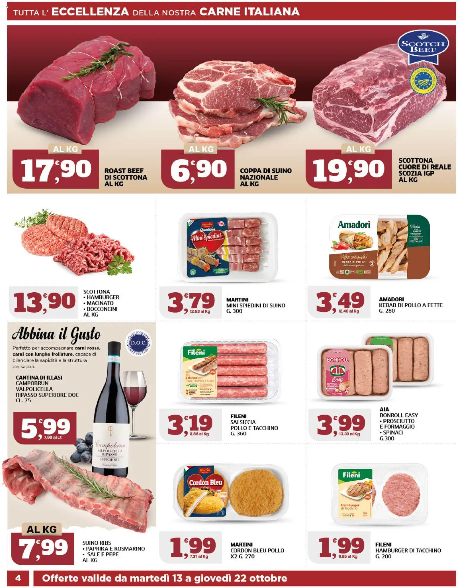 Volantino SIGMA del 13/10/2026 | Pagina: 4 | Prodotti: Sale, Prosciutto, Martini, Spiedini