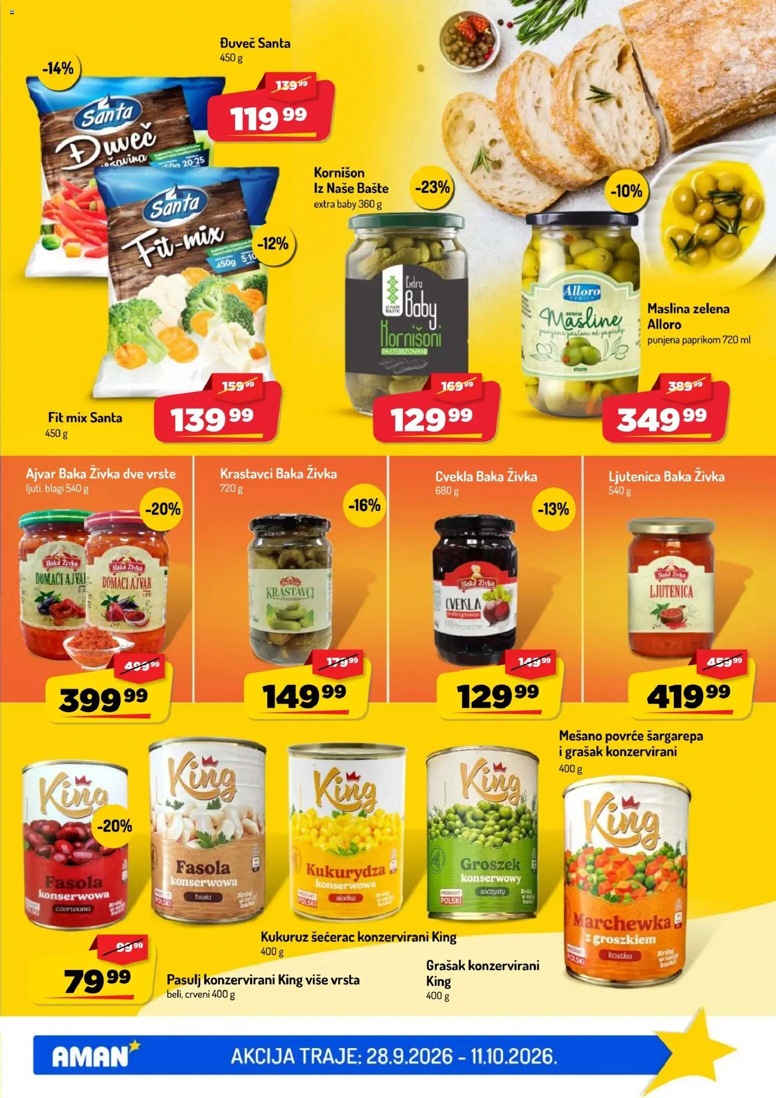 Aman katalog - važi od 28.09.2026 | Strana: 15 | Proizvode: Krastavci, Cvekla, Grašak, Mešavina povrća