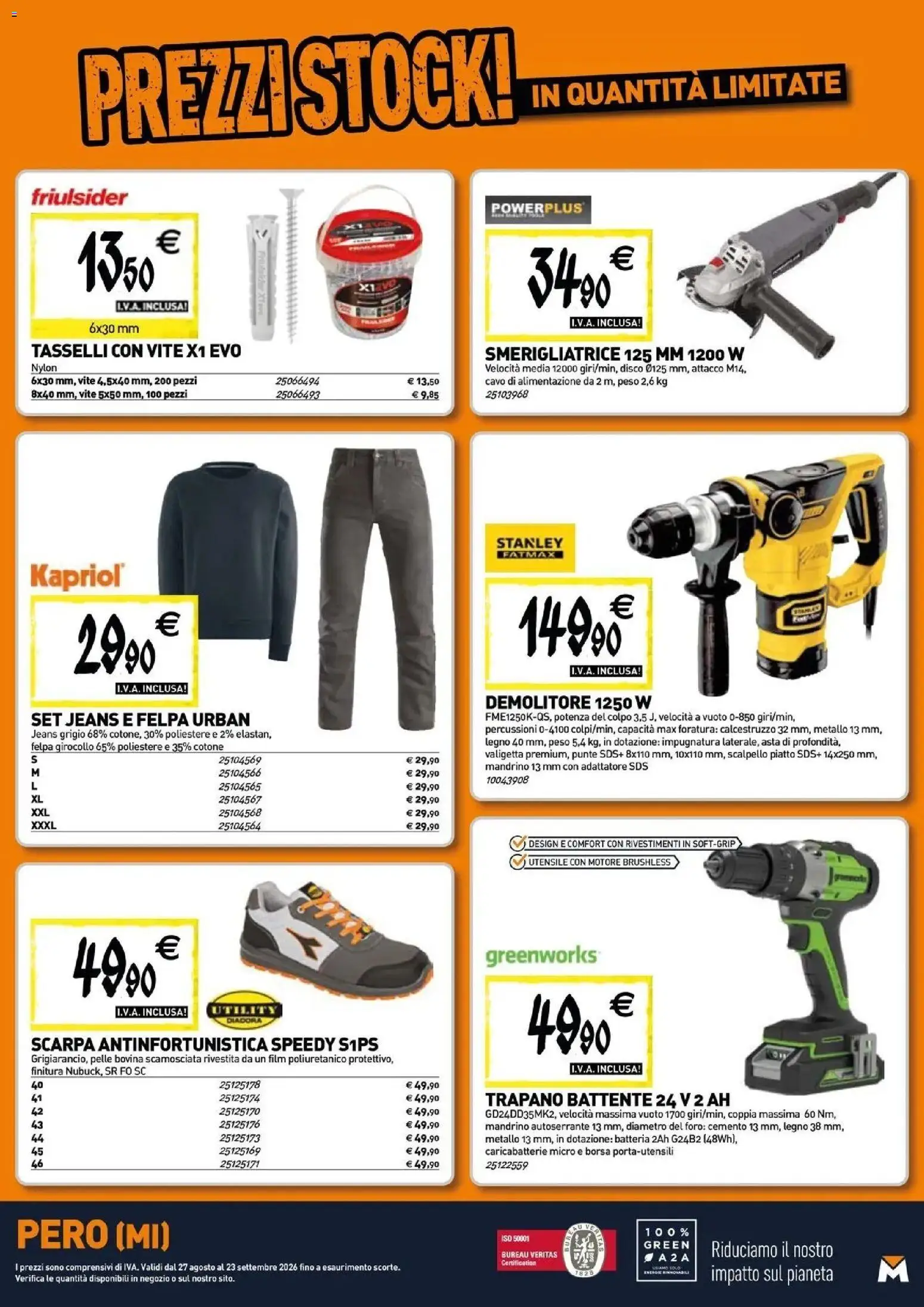 Nuovo TECNOMAT catalogo Pero dal 27/08/2026 > offerte anteprima 🛍️ | Pagina: 20 | Prodotti: Jeans, Trapano, Disco, Borsa