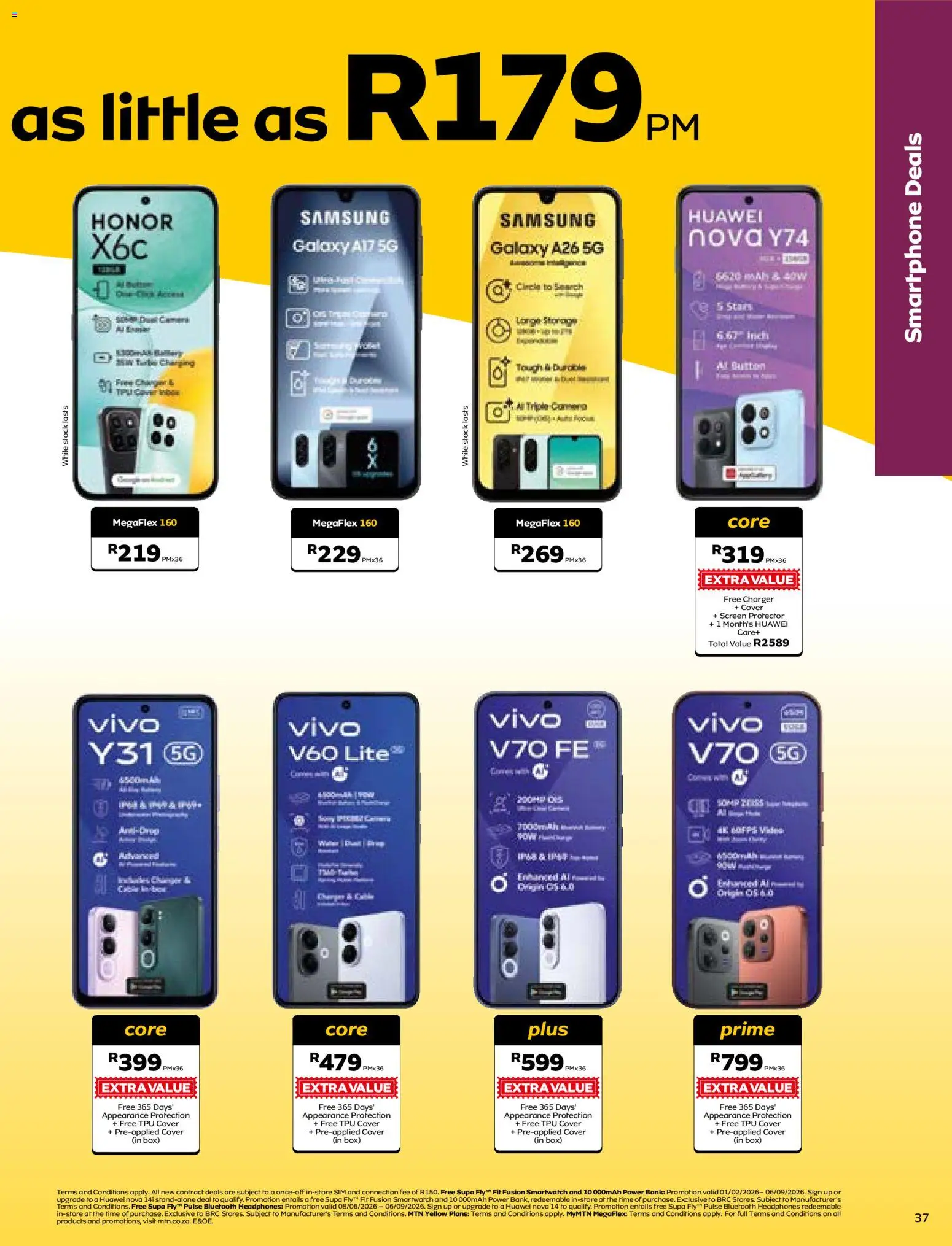 New MTN catalogue – valid from 07/08/2026 | Page: 37 | Products: Sim, Smartphone, Headphones, Box