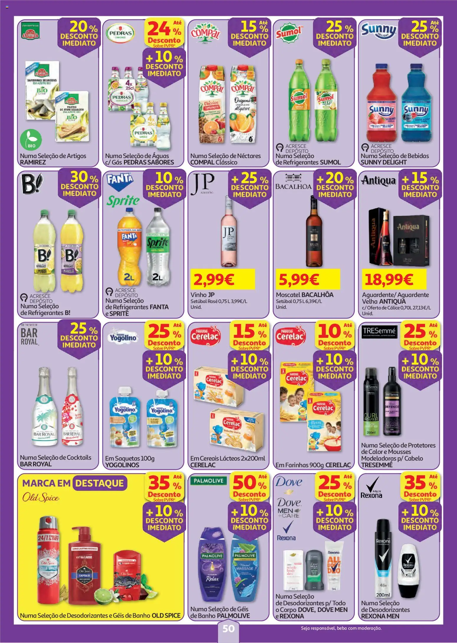 Auchan folheto │ válido de 06/08/2026 | Página: 50 | Produtos: Azeite, Banho, Vinho, Cocktails