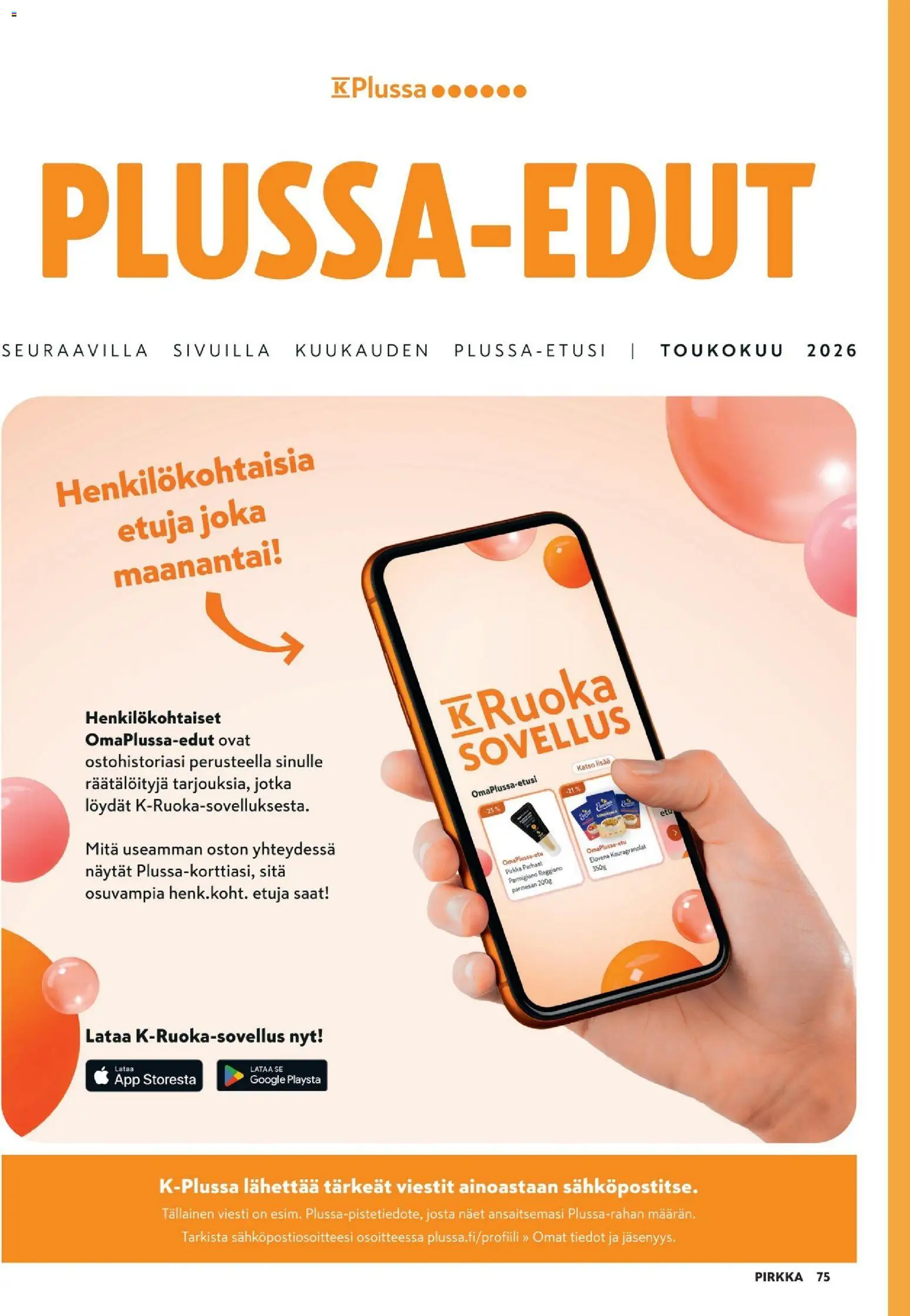 K-Market tarjoukset - Pirkka – voimassa 06.05.2026 alkaen | Sivu: 75 | Tuotteet: Parmesan