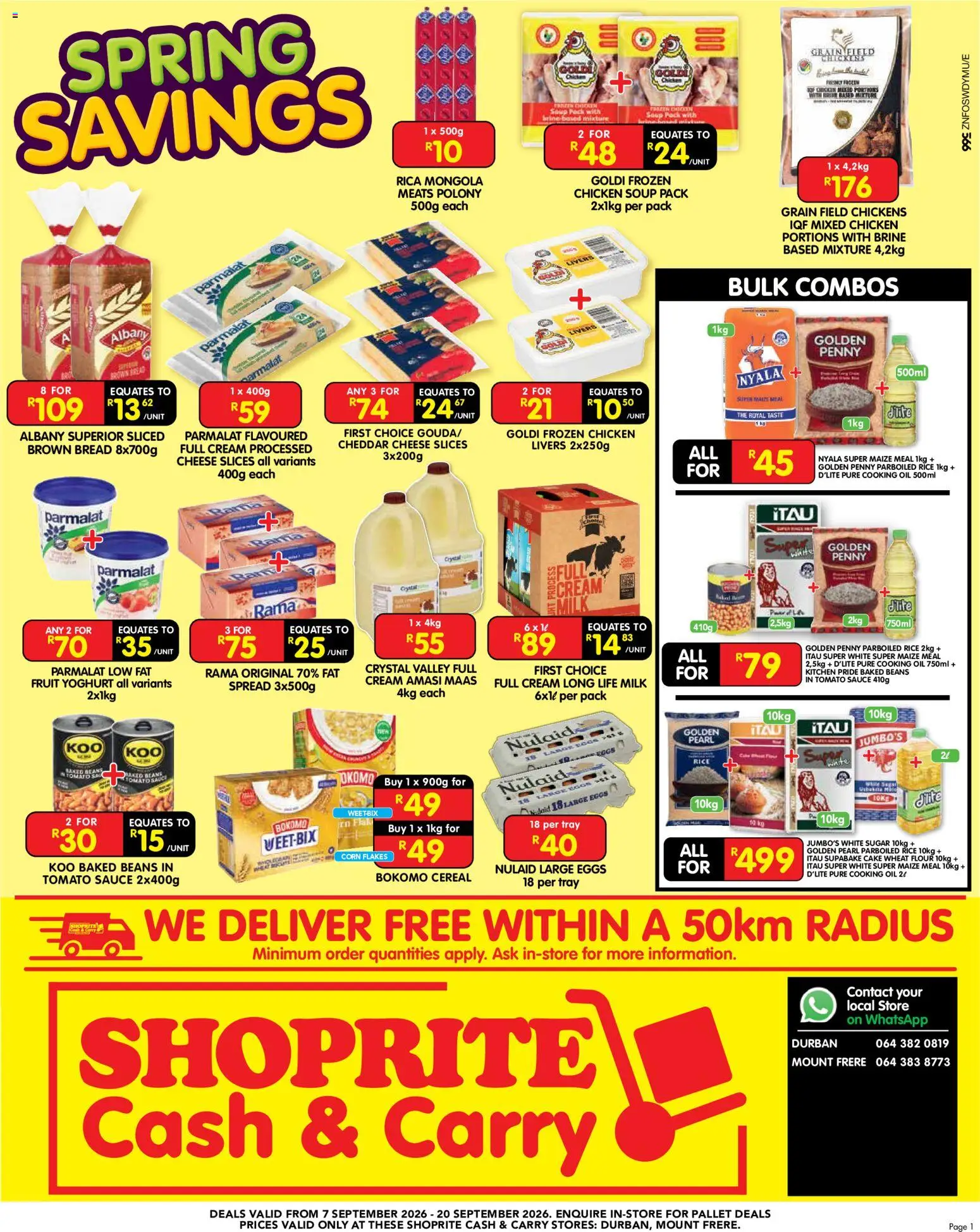 New Shoprite catalogue – valid from 07/09/2026 | Page: 1 | Products: Tomato sauce, Flakes, Fruit, Sauce