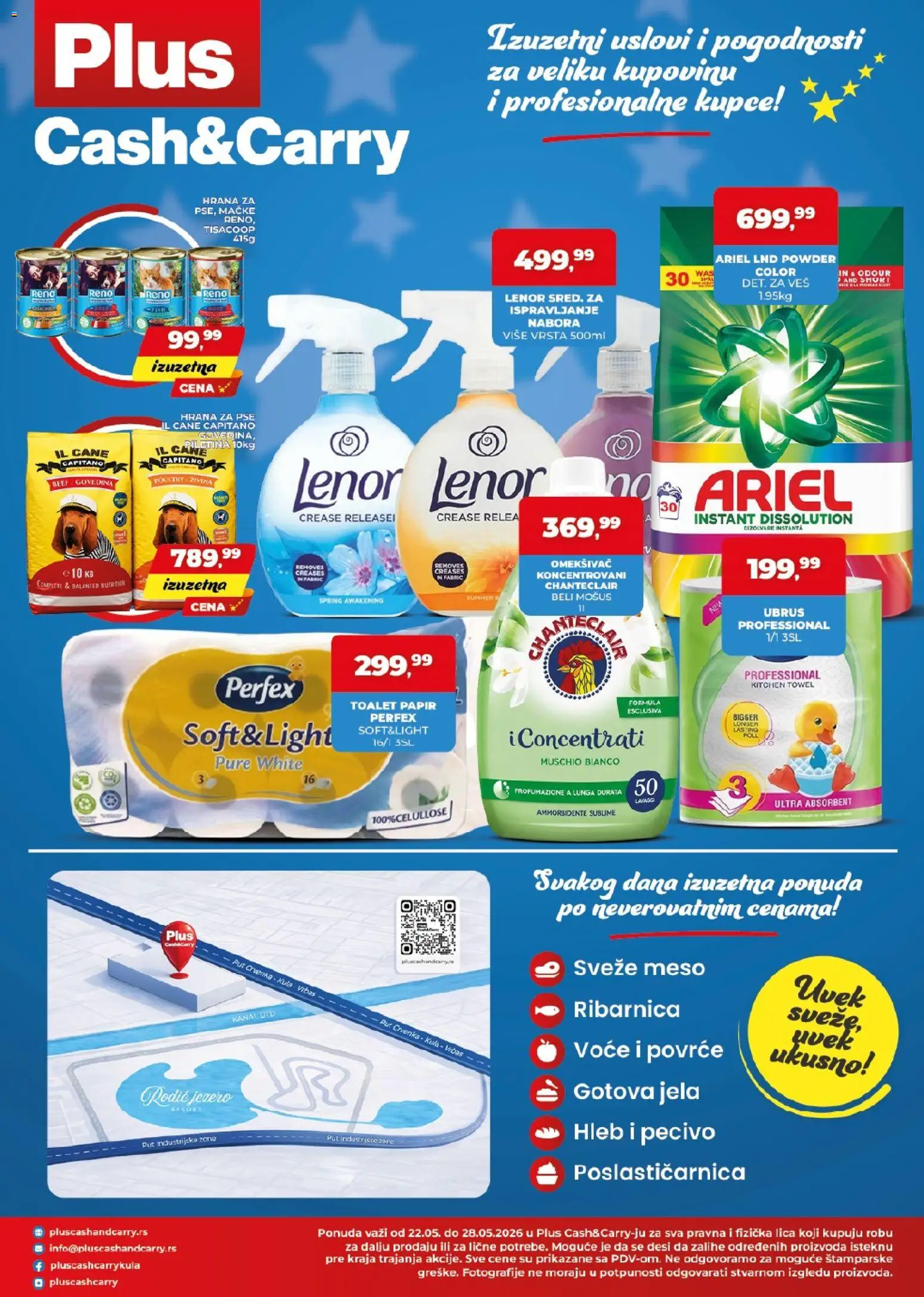 Plus Cash & Carry katalog - važi od 22.05.2026 | Strana: 4 | Proizvode: Ariel, Toalet papir, Hrana za pse, Pecivo