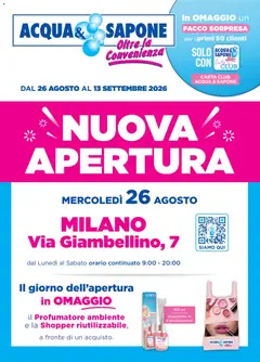 Anteprima del volantino Acqua e Sapone volantino Milano valido a partire dal 26/08/2026