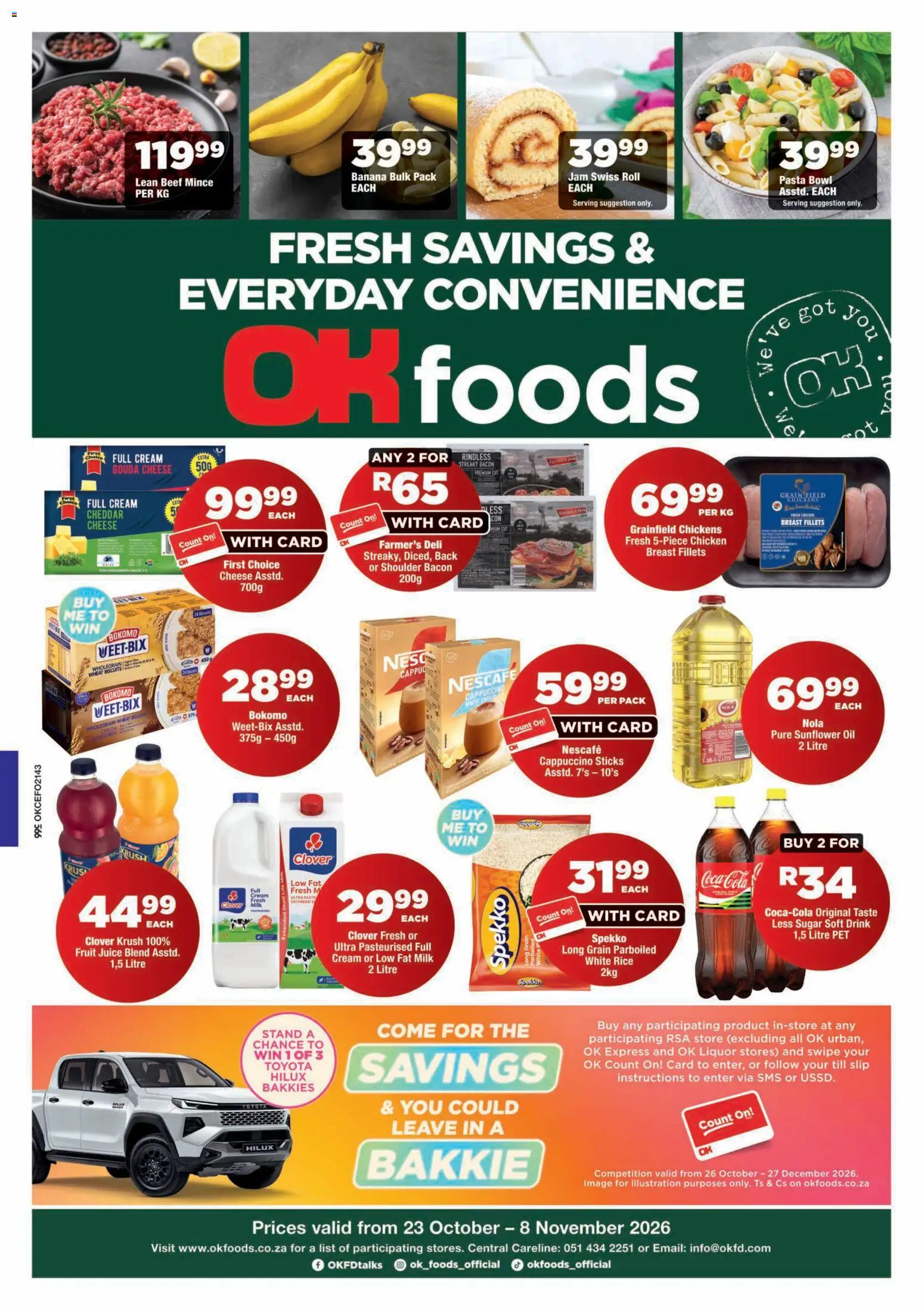New OK Foods catalogue – valid from 23/10/2026 | Page: 1 | Products: Jam, Bowl, Cheddar, Cream